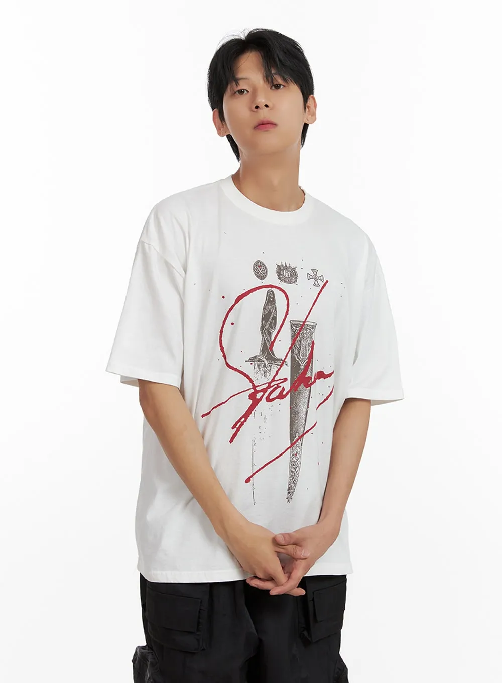 Men's Oversized Graphic Print T-Shirt IL403