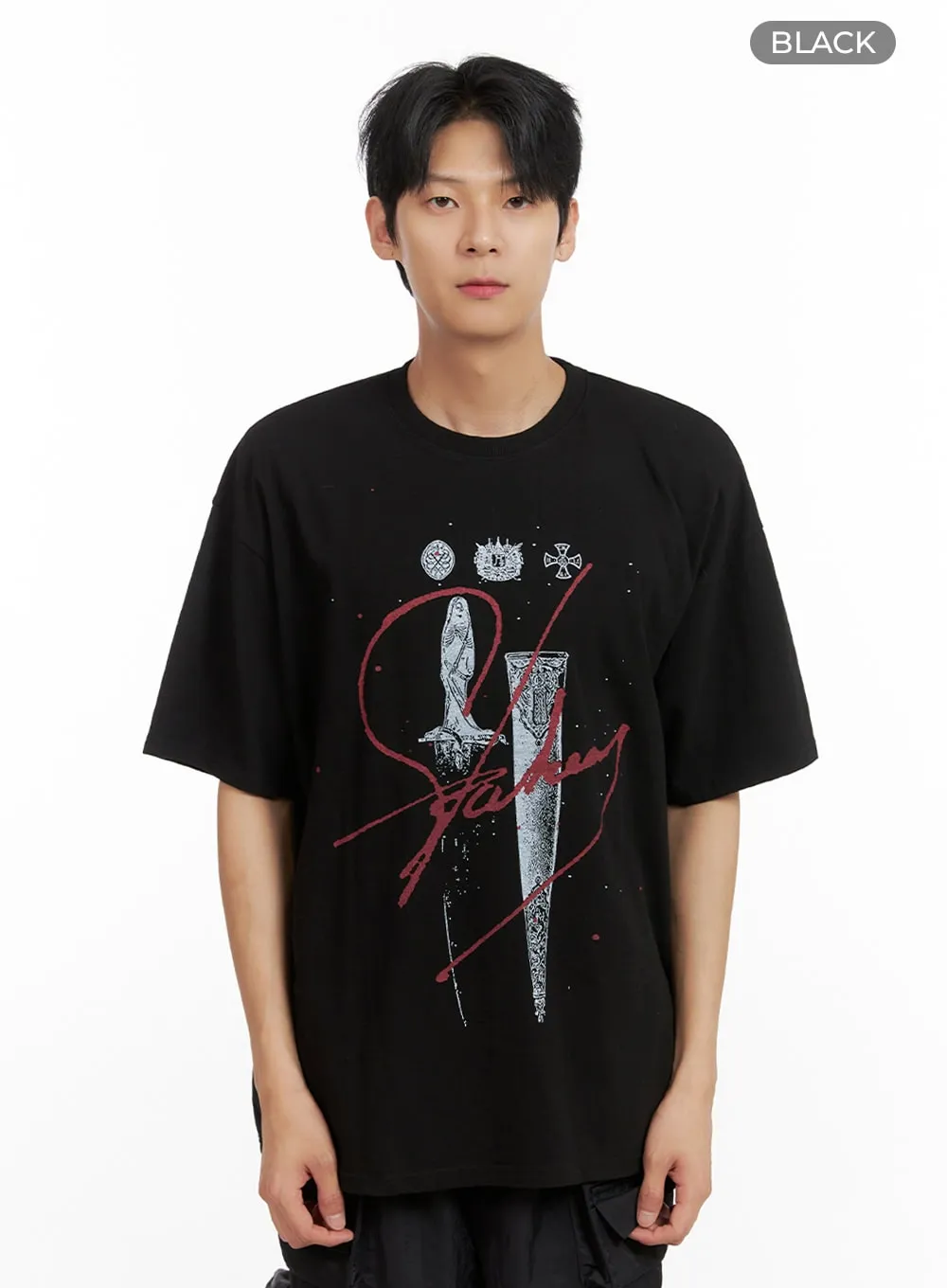 Men's Oversized Graphic Print T-Shirt IL403