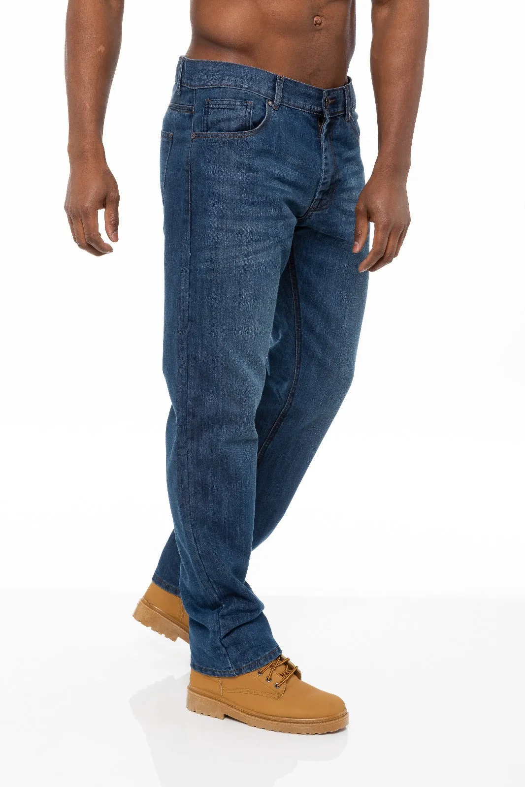 Mens Regular Tapered Fit Enzo Designer Jeans