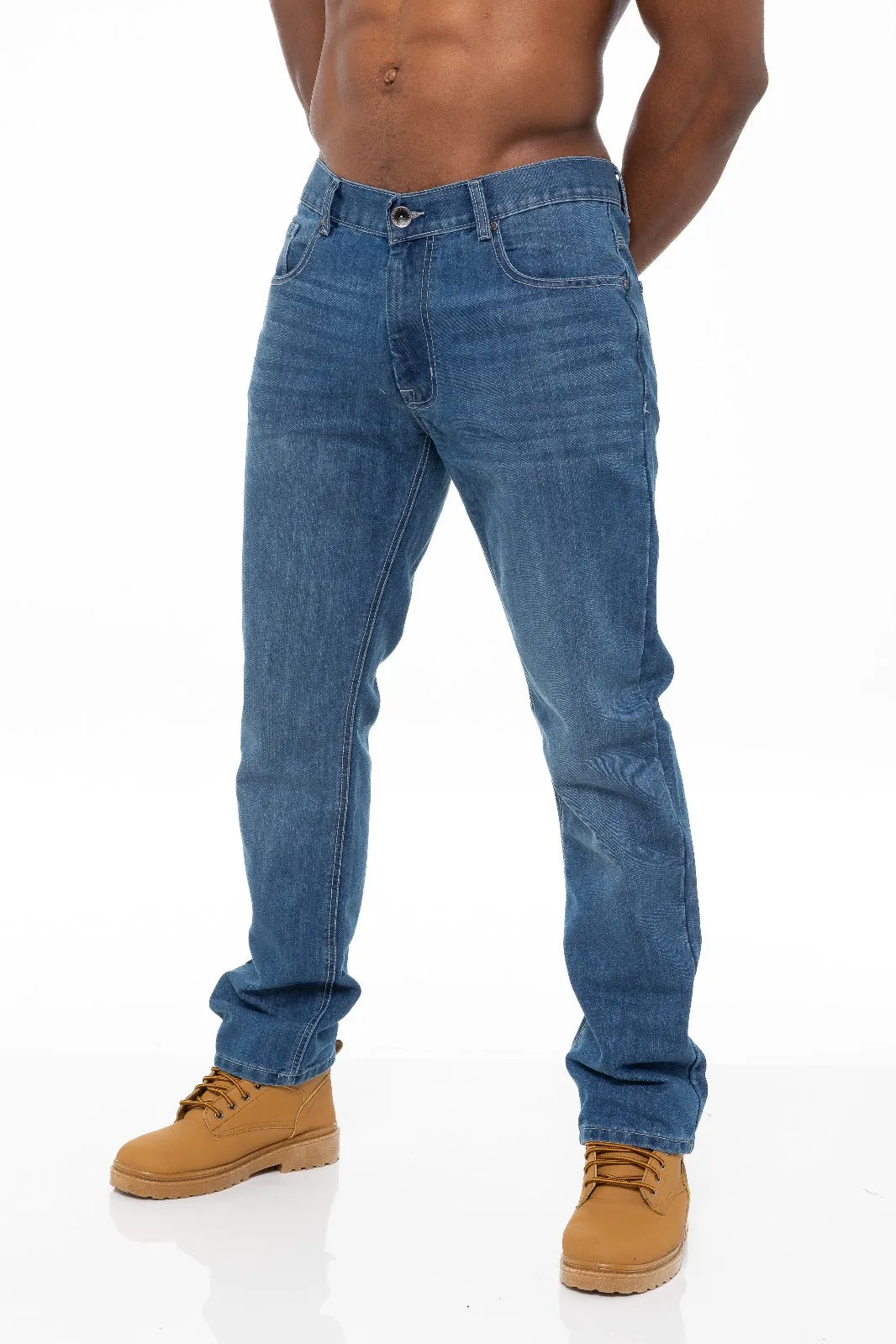 Mens Regular Tapered Fit Enzo Designer Jeans