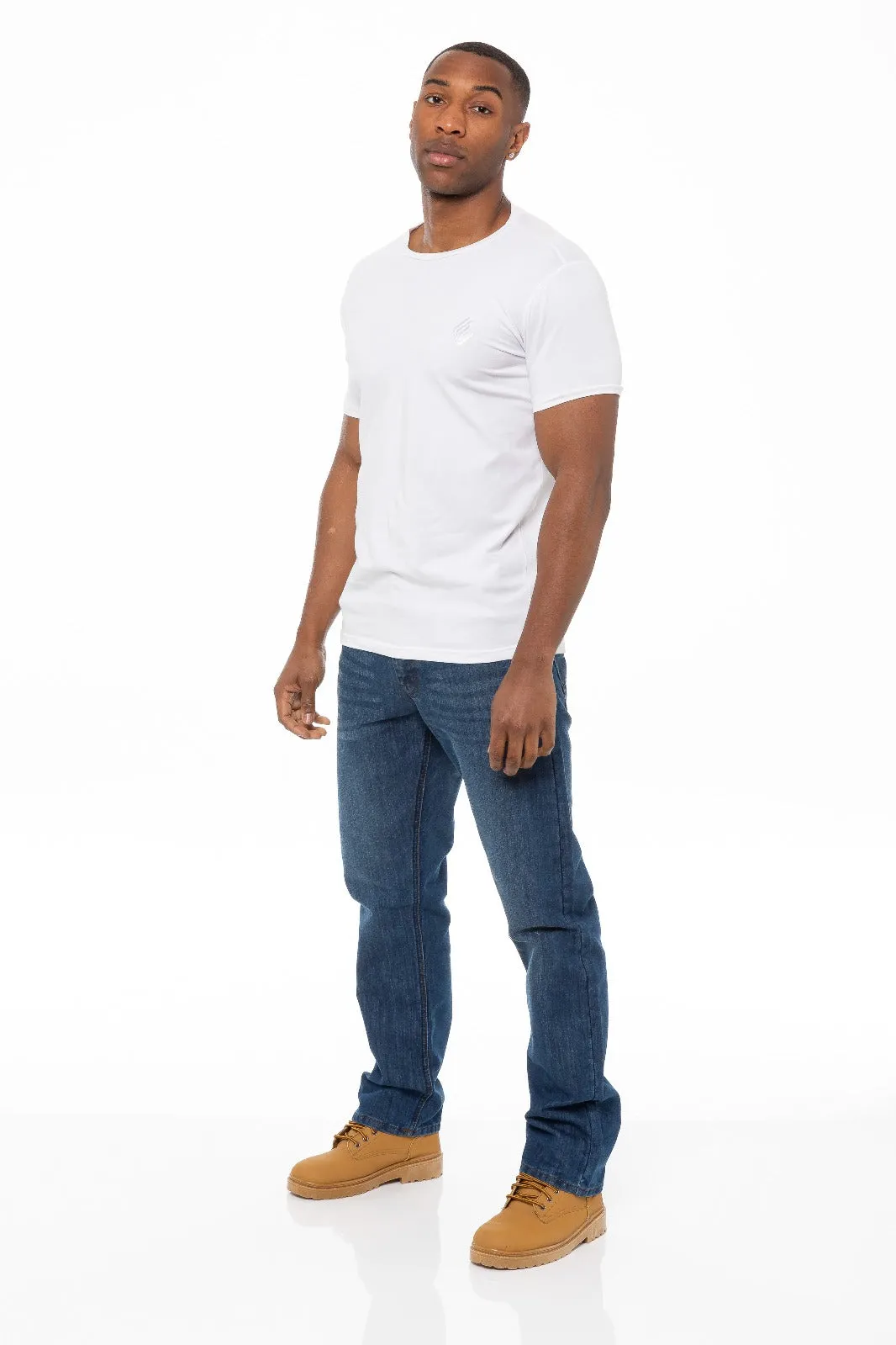 Mens Regular Tapered Fit Enzo Designer Jeans