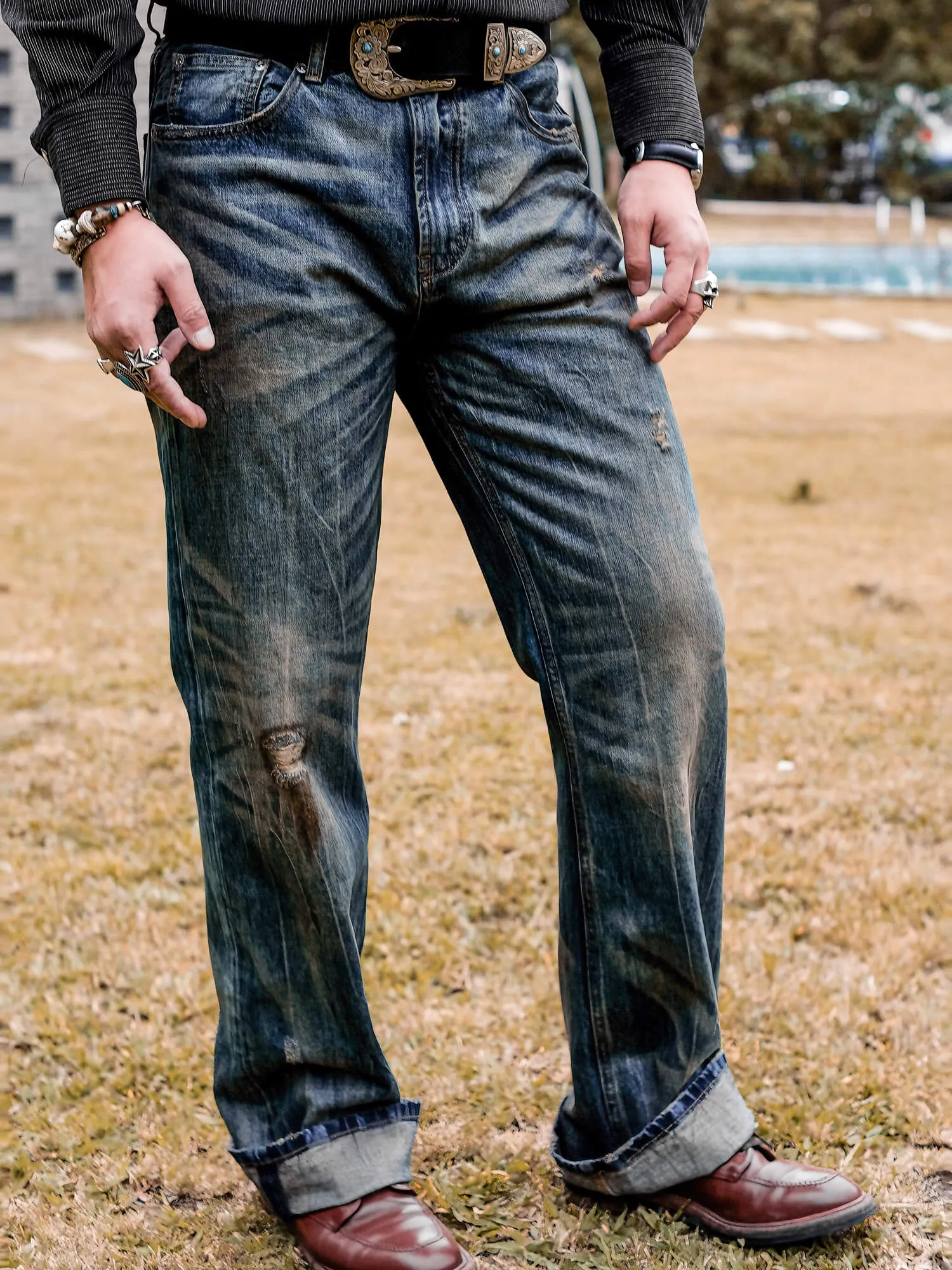 Men's Washed Bootcut Nevada Jeans