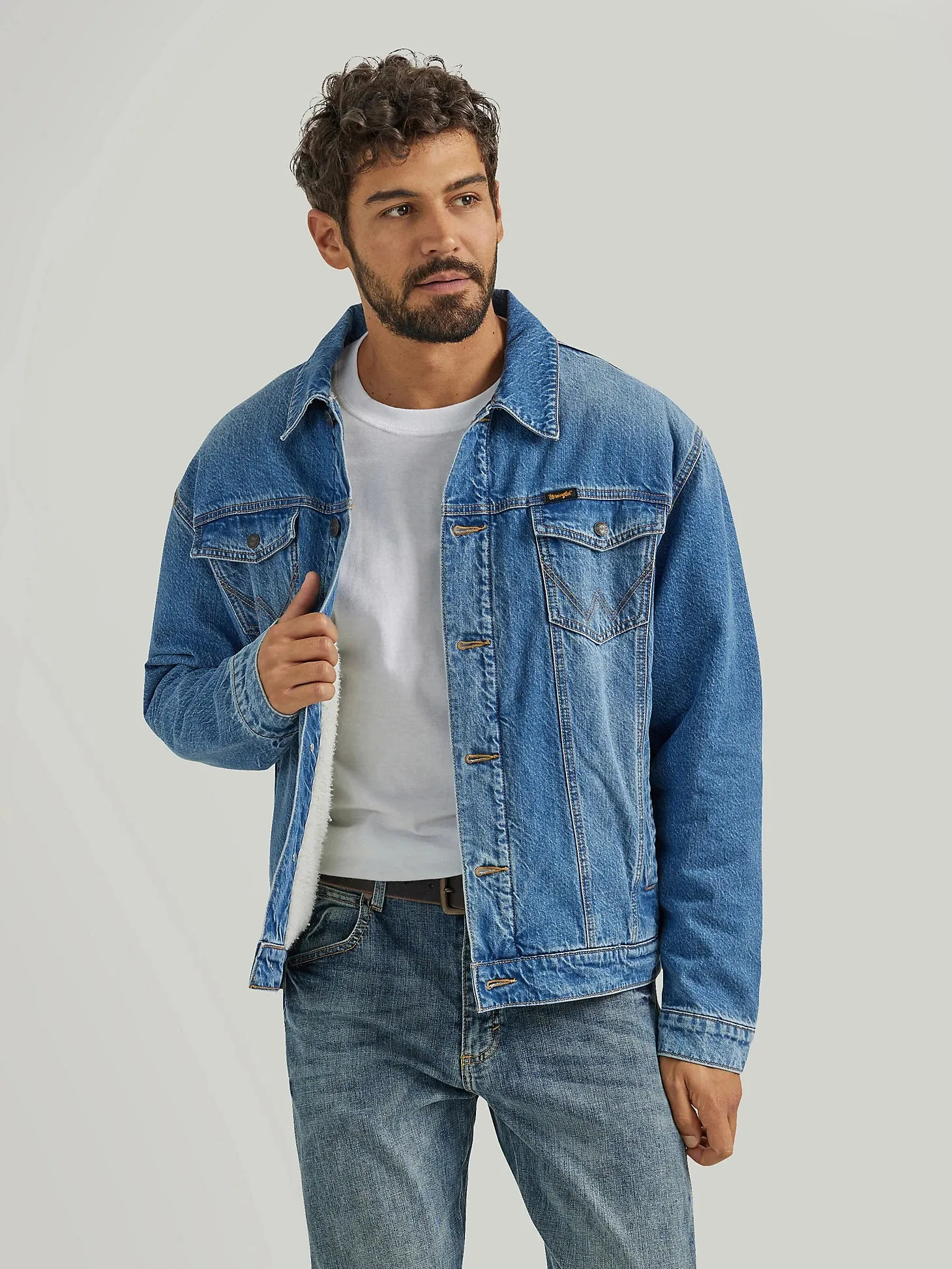 Men's Wrangler Retro Sherpa Lined Denim Jacket