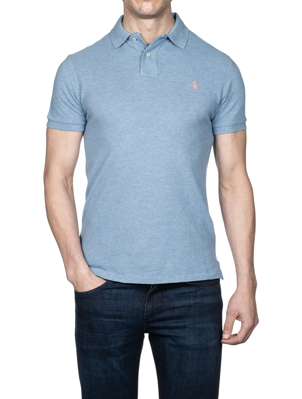 Mesh Polo Pale Blue