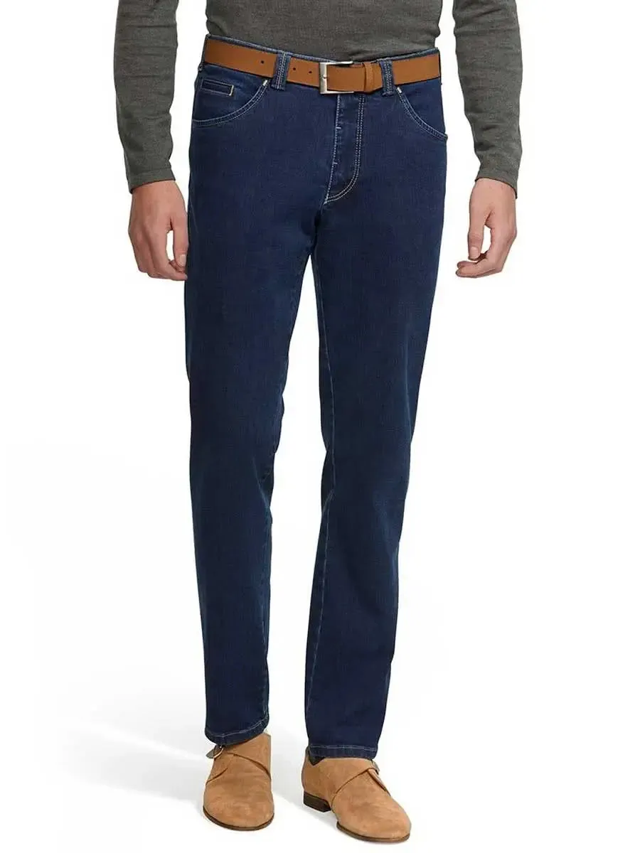 MEYER Dublin Denim Trousers - Super-Stretch - Blue Stone