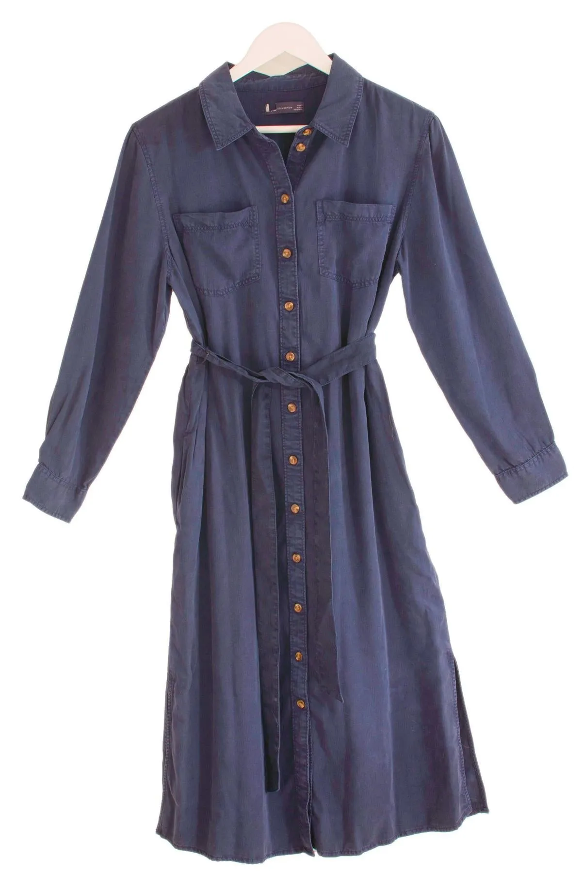 Midi Shirt Dress with Tie Waist