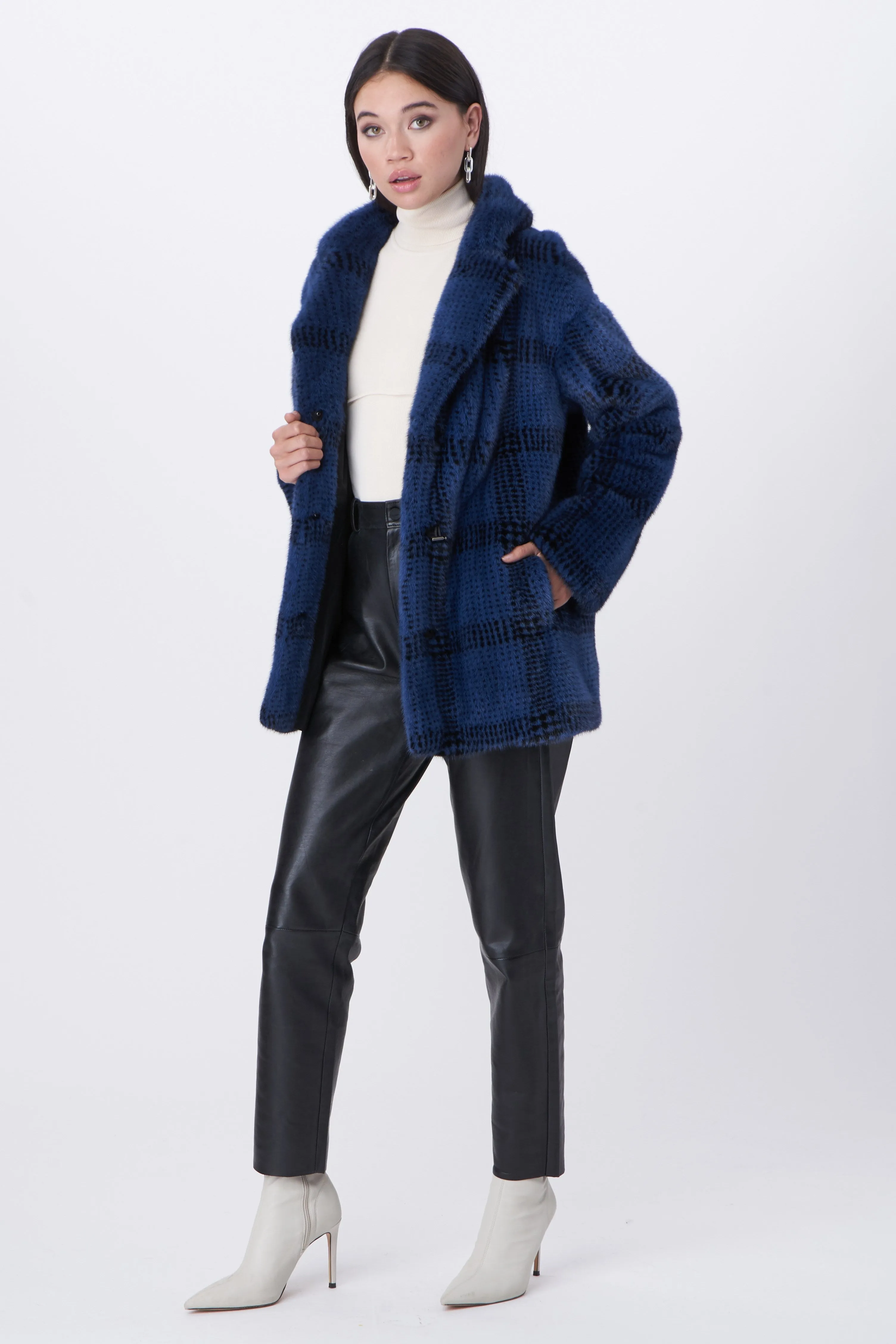 Mink Jacket with Notch Collar