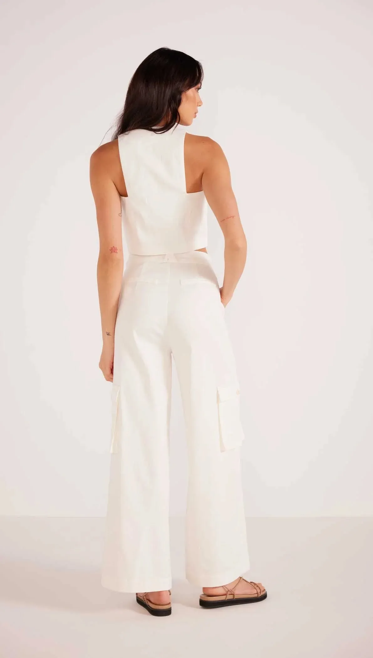 MINKPINK Lottie Halter Neck Vest in White