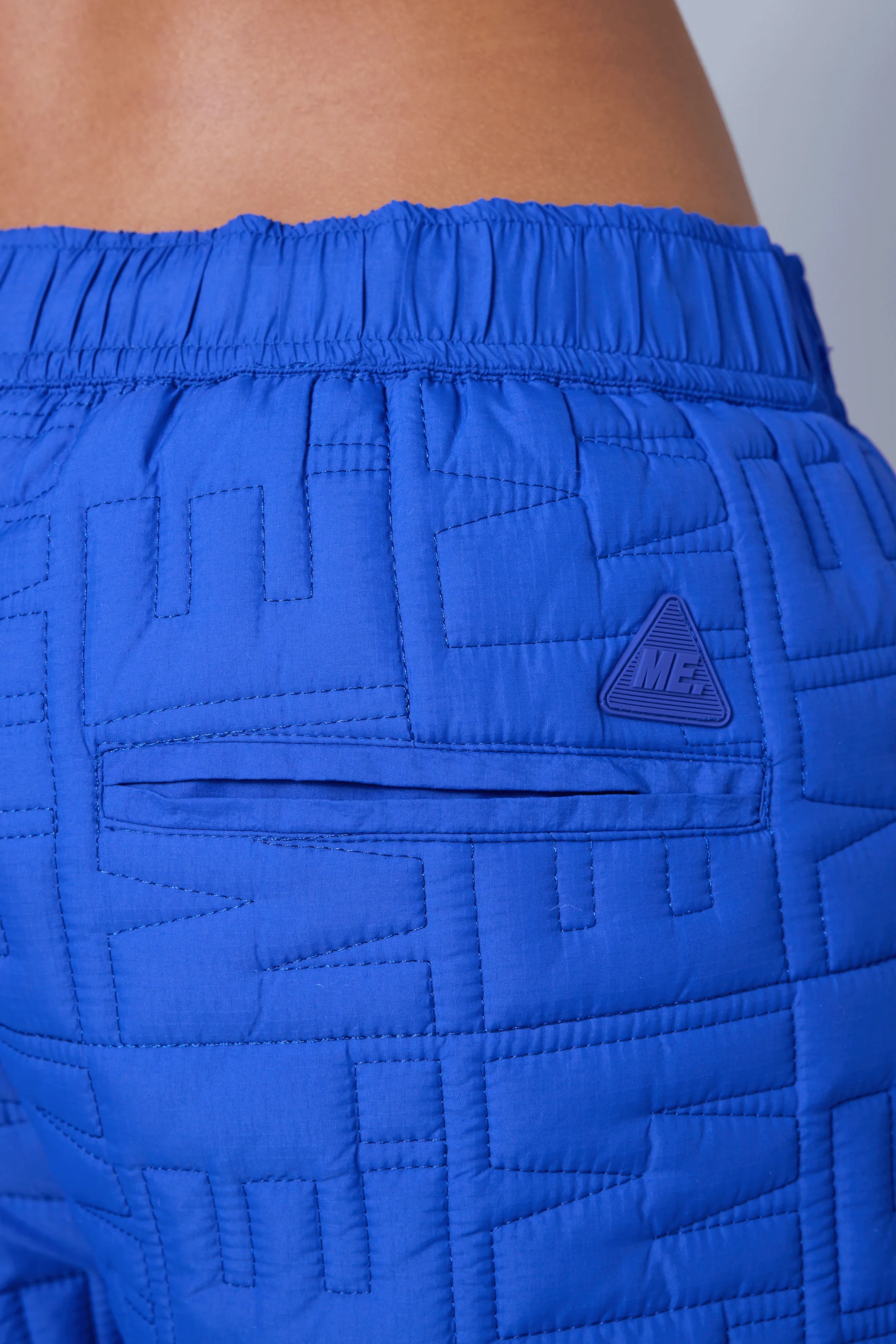 Monogram Quilted Puff Tech Pant - Cobalt