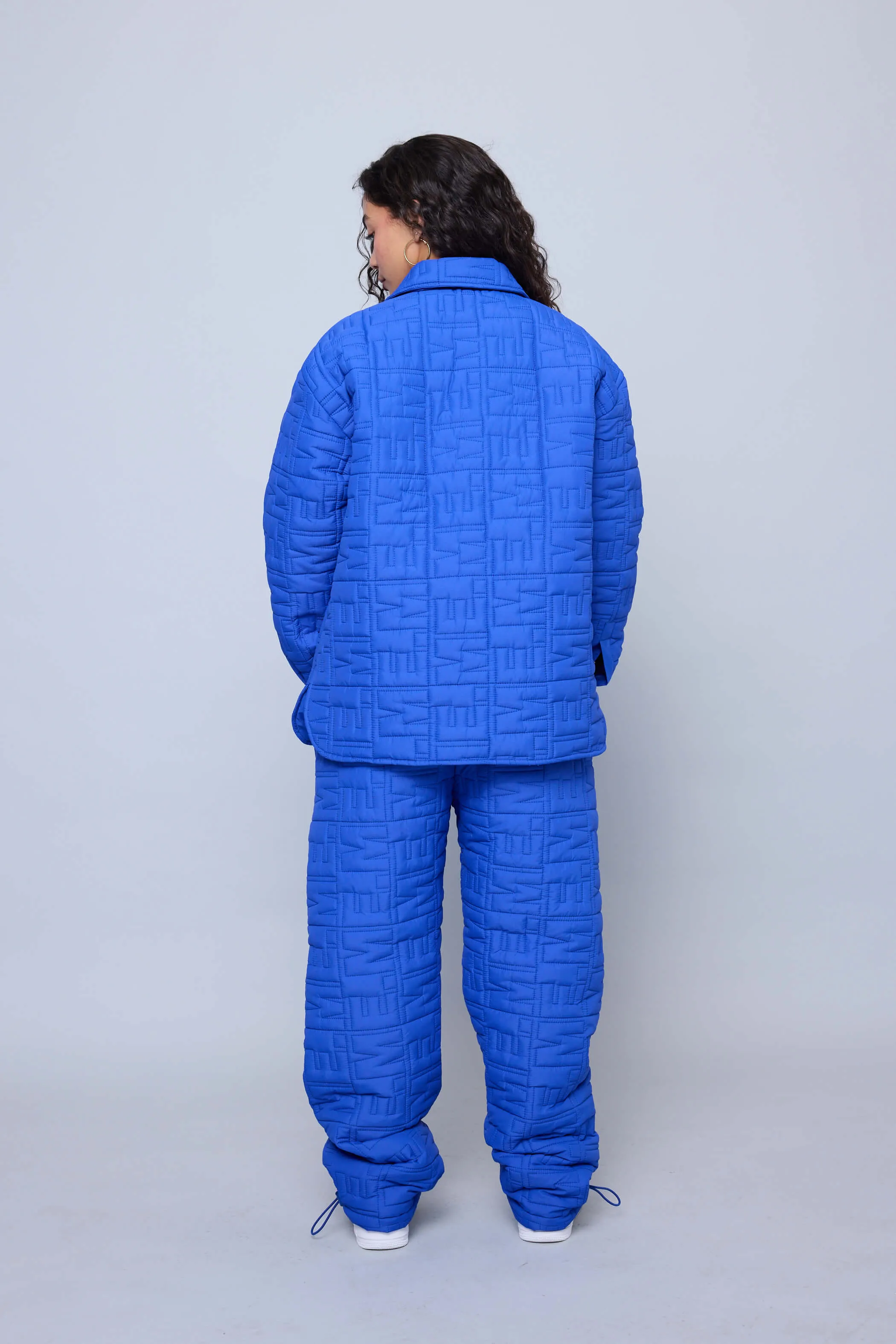 Monogram Quilted Puff Tech Pant - Cobalt