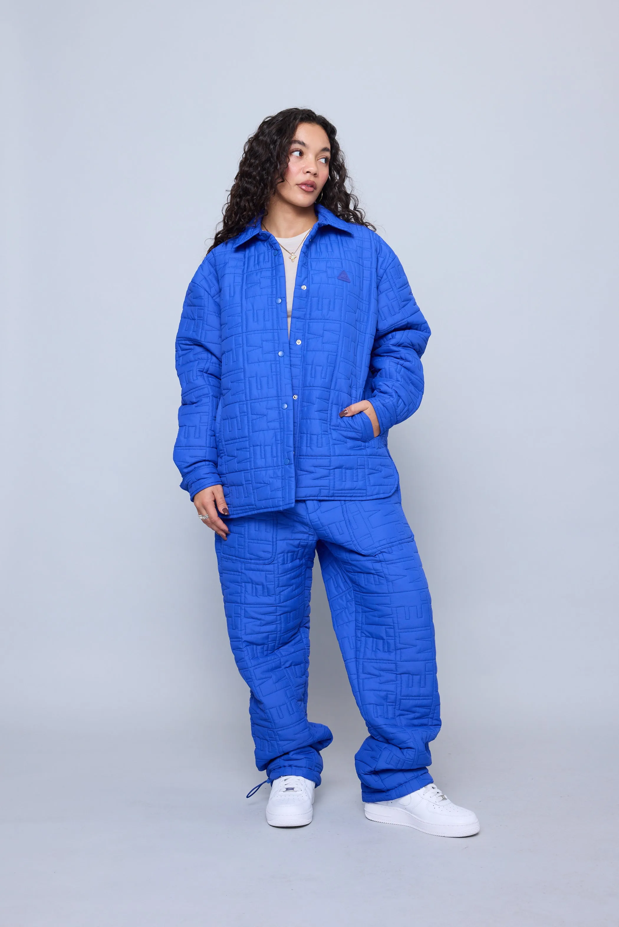 Monogram Quilted Puff Tech Pant - Cobalt