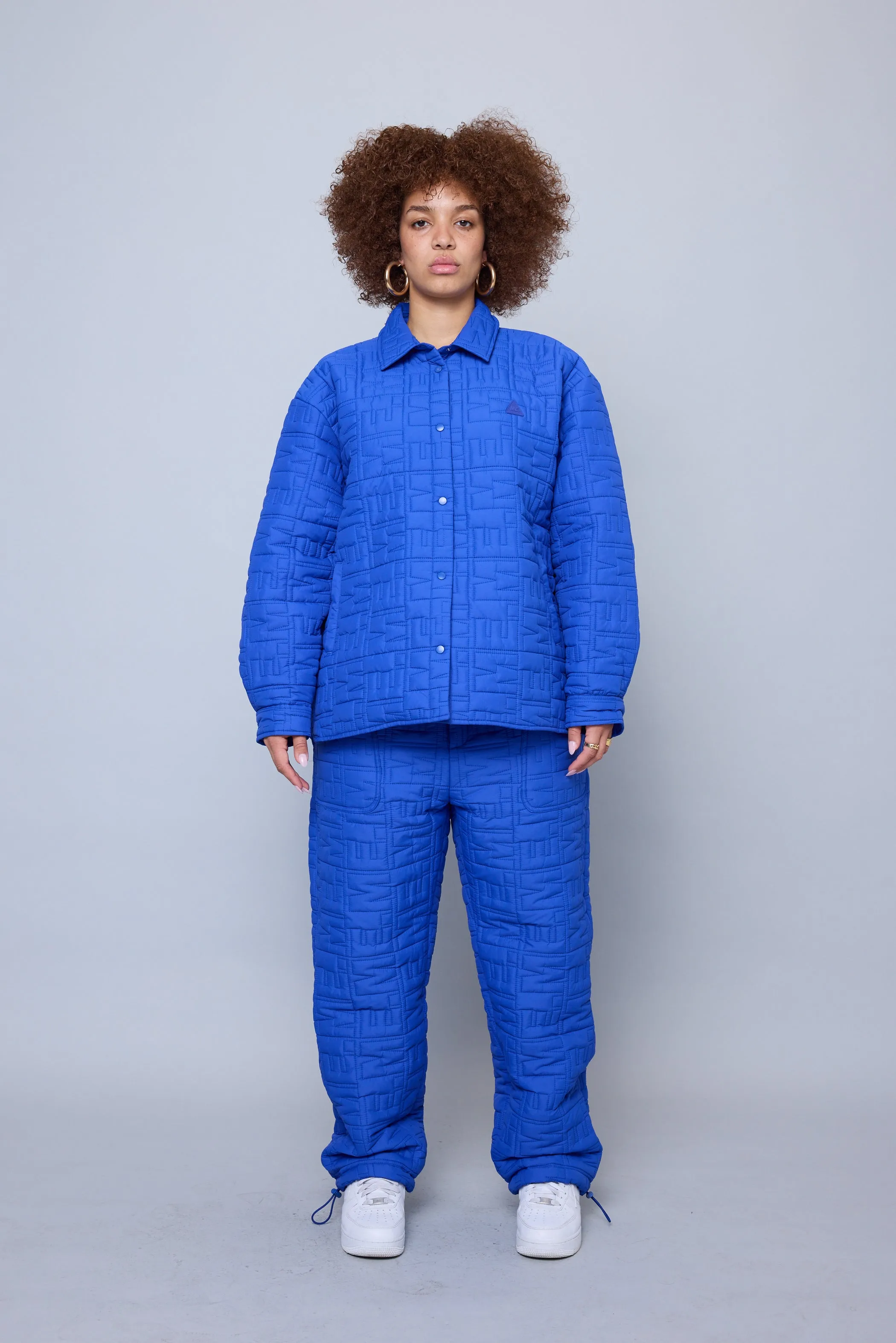 Monogram Quilted Puff Tech Pant - Cobalt