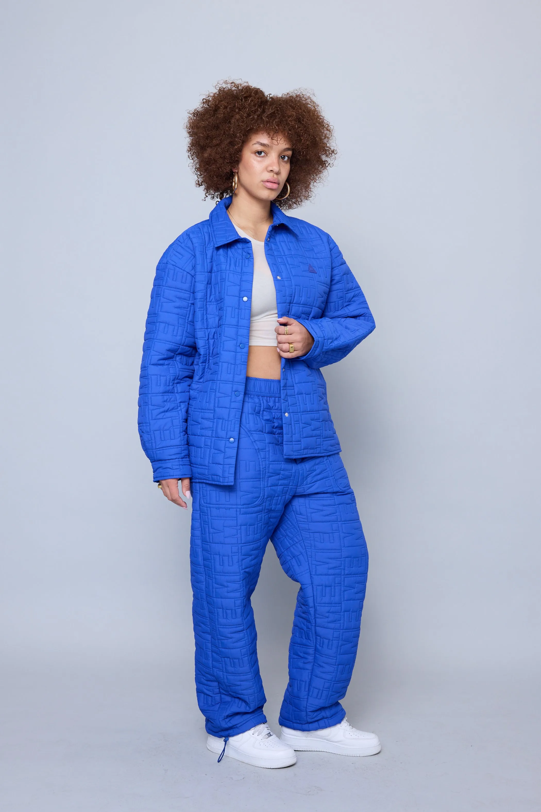 Monogram Quilted Puff Tech Pant - Cobalt