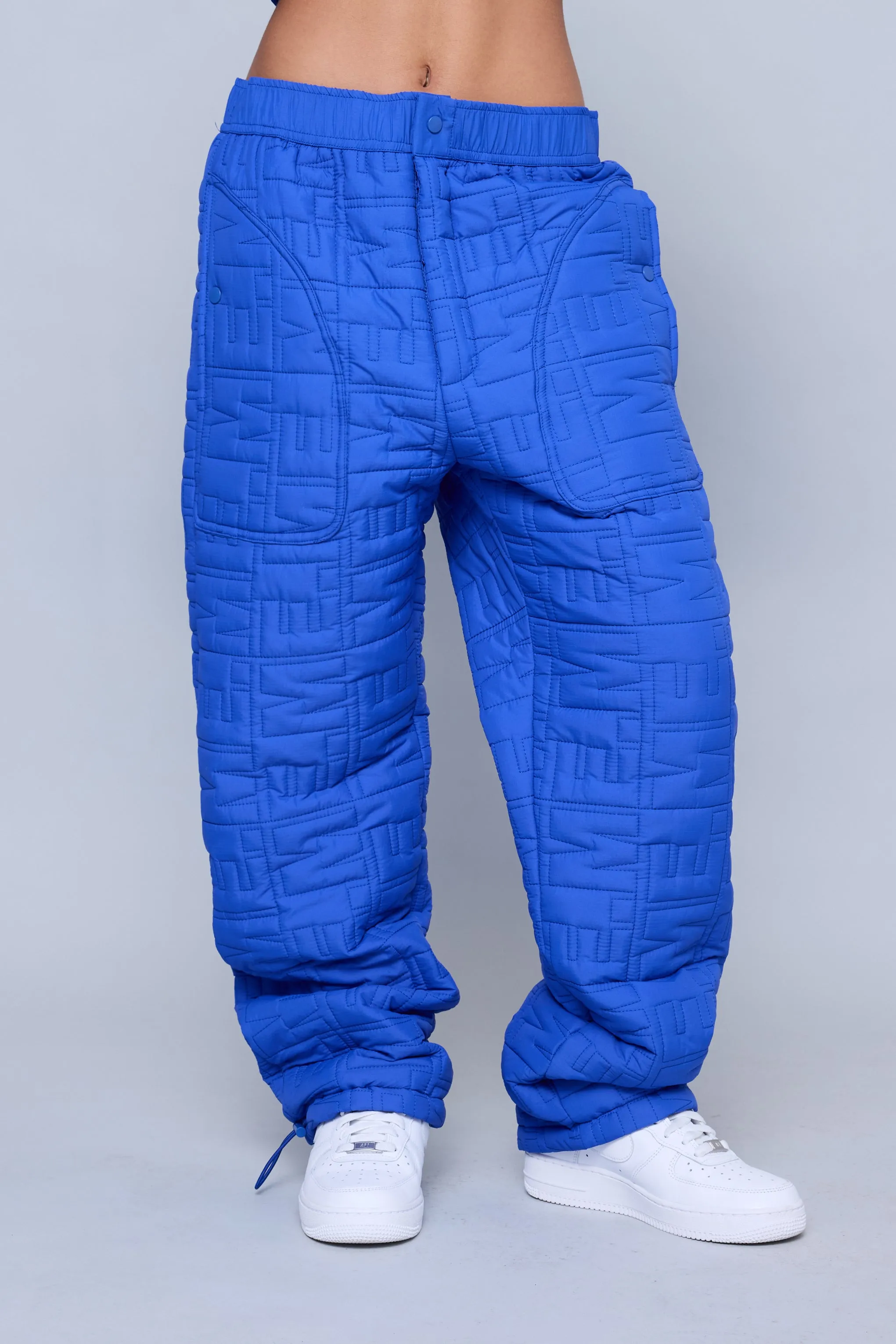 Monogram Quilted Puff Tech Pant - Cobalt