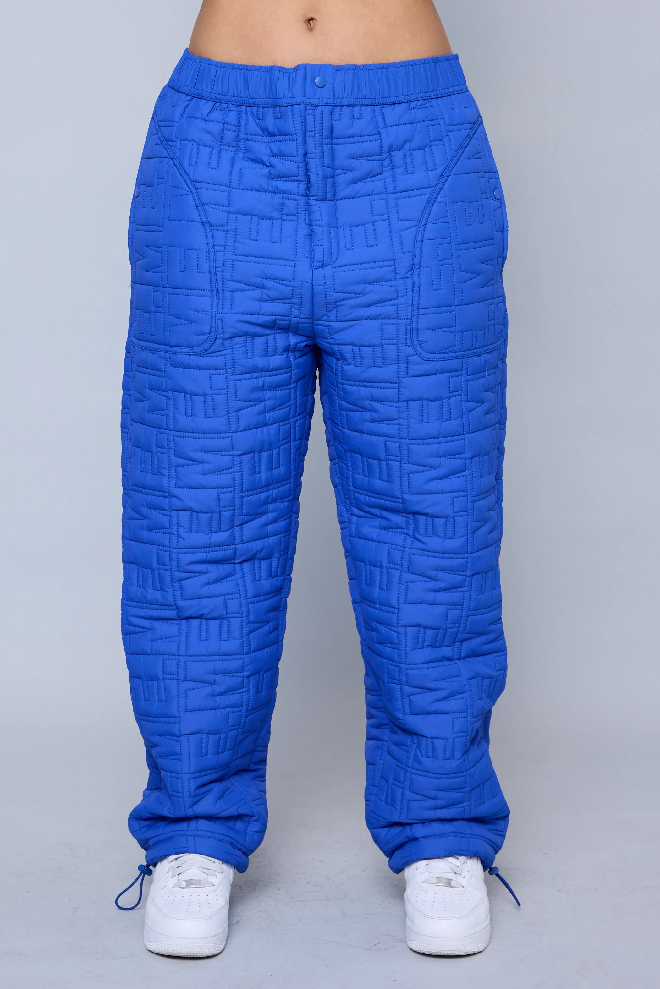 Monogram Quilted Puff Tech Pant - Cobalt