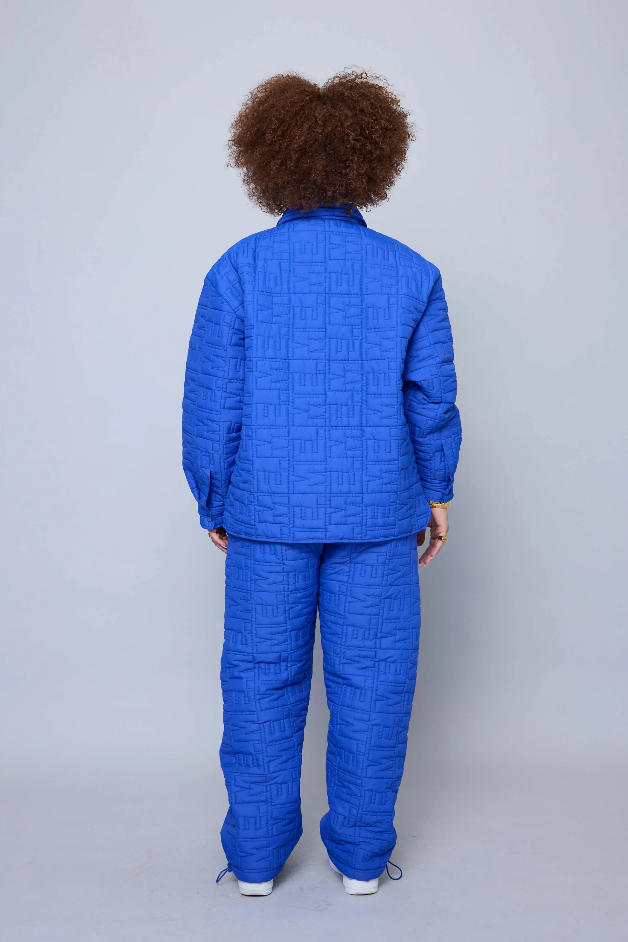 Monogram Quilted Puff Tech Pant - Cobalt