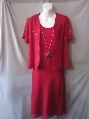 Mother of Bride Short Dress With Jacket Size Large Style 3553