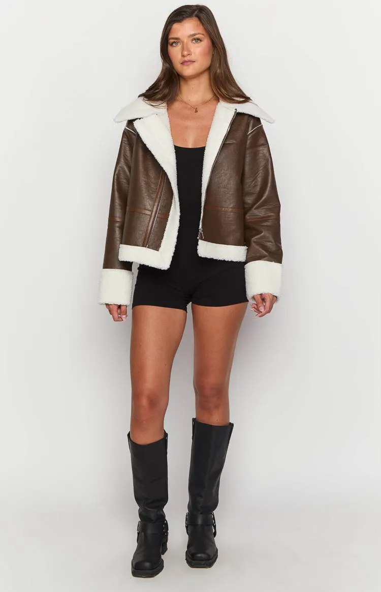 Myki Brown Sherpa Jacket