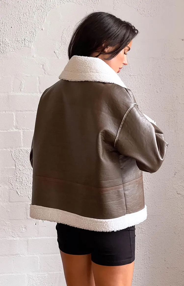 Myki Brown Sherpa Jacket