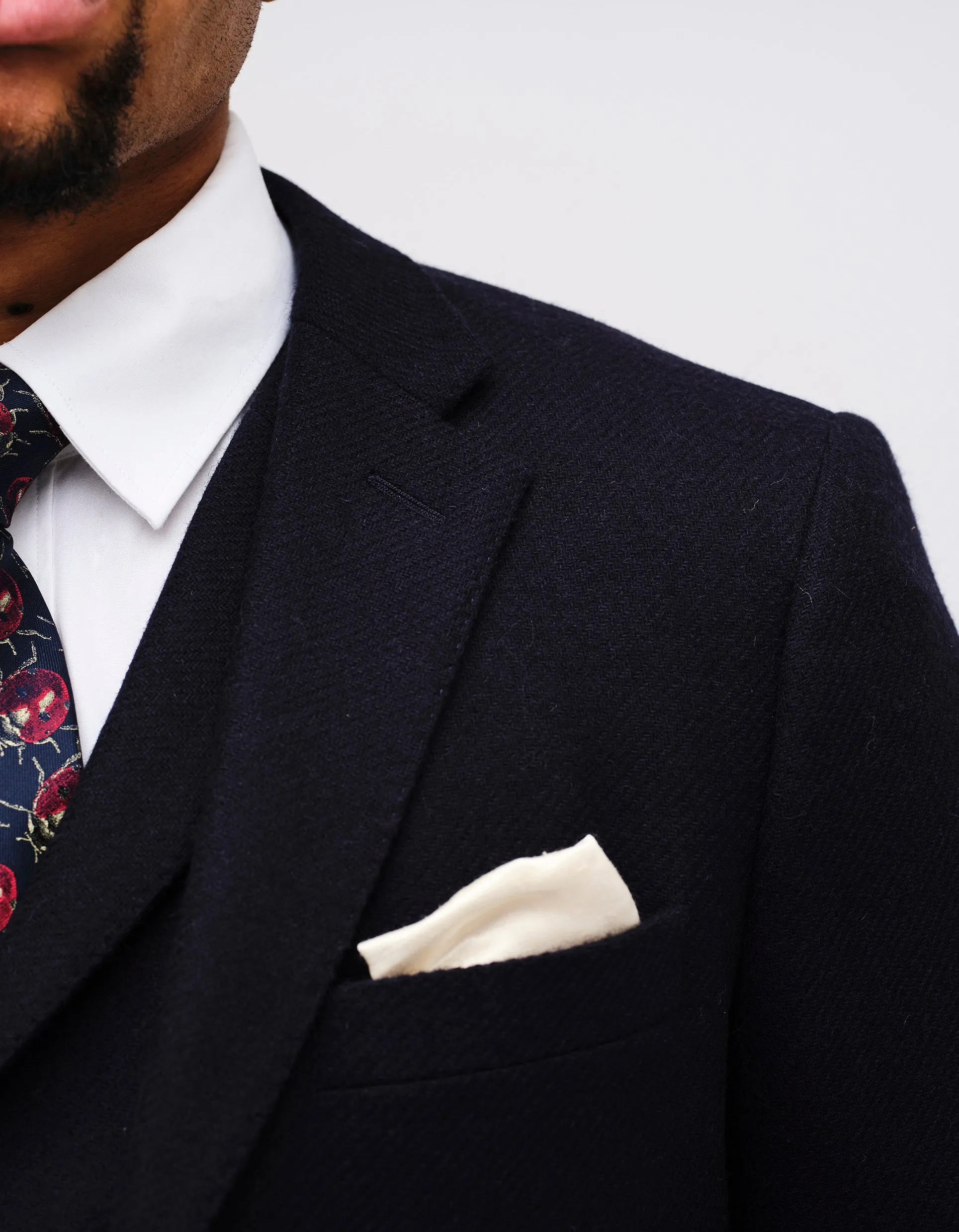 Navy Tweed 'Edwardian' 3 Piece Suit