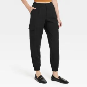 New - A New Day Women's Plus Straight High Rise Ankle Length Jogger Pants Stretch