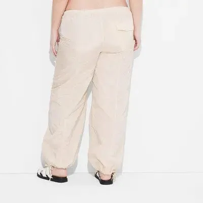 New - Wild Fable Women's Mid Rise Relaxed Fit Full Parachute Pants Lightweight