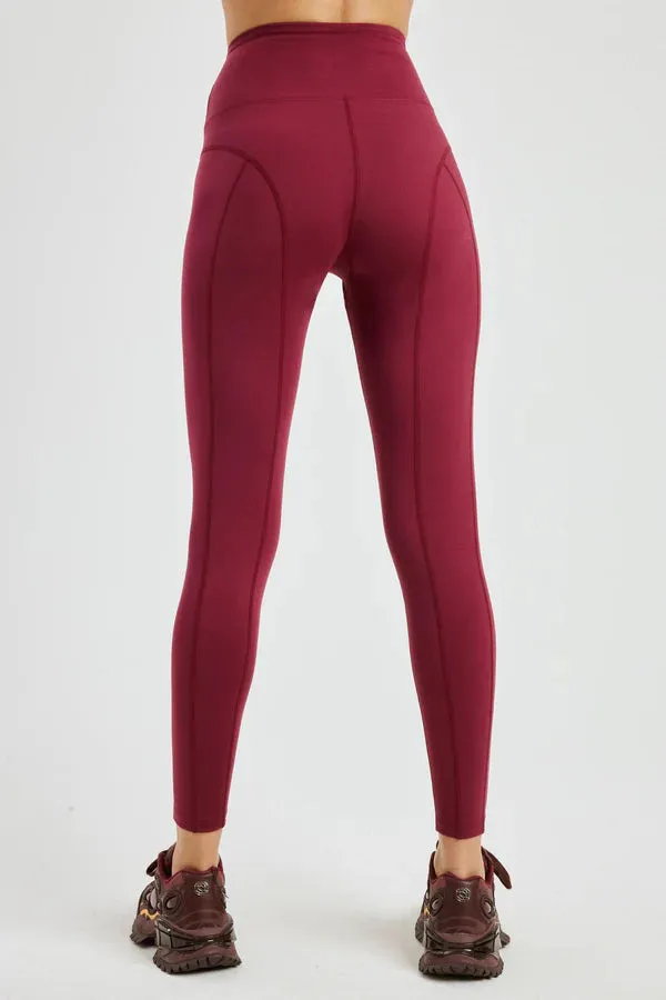 Night Rider High Leggings in Dark Cherry