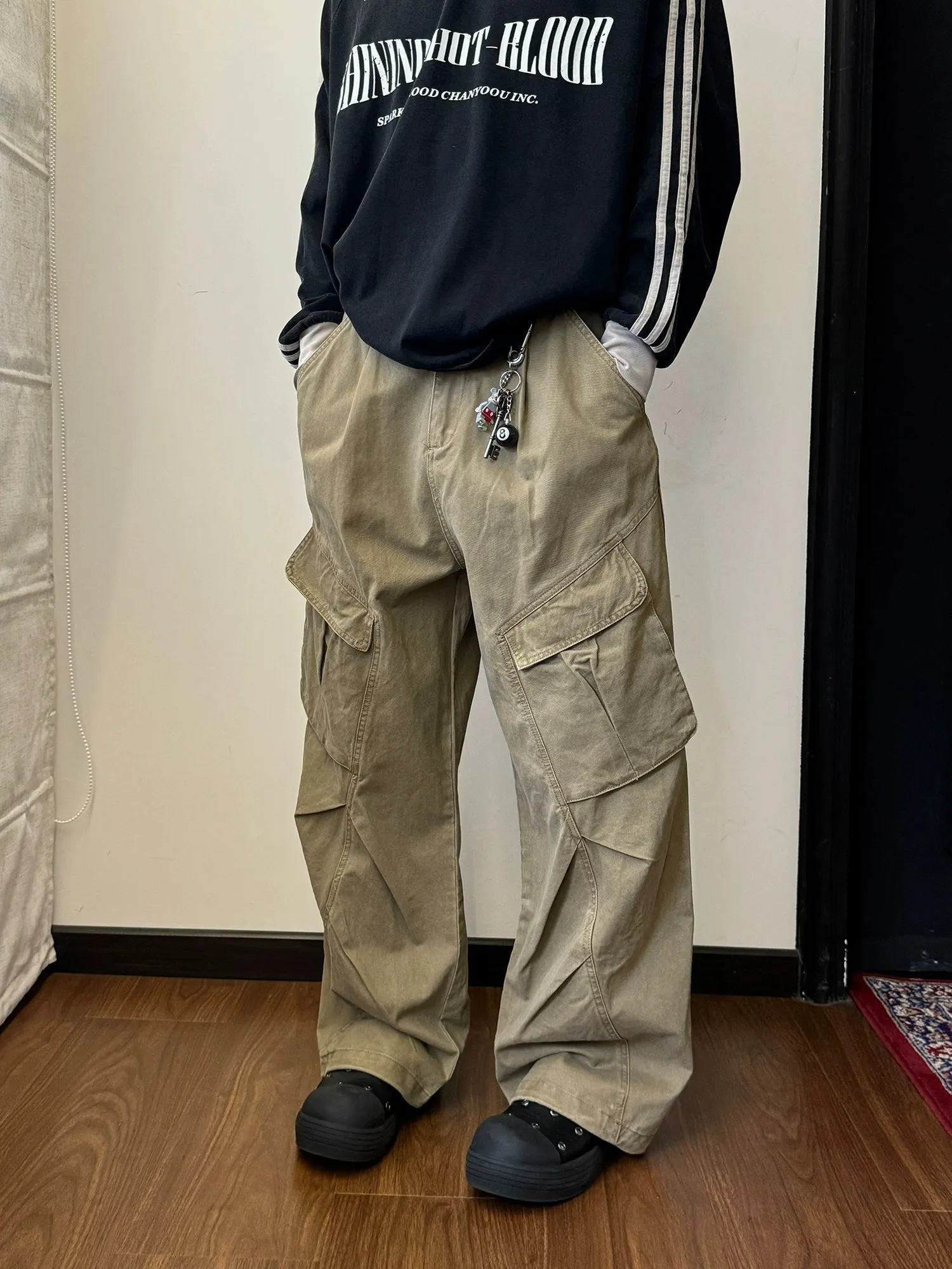 Nine Slant Flap Pocket Cargo Pants