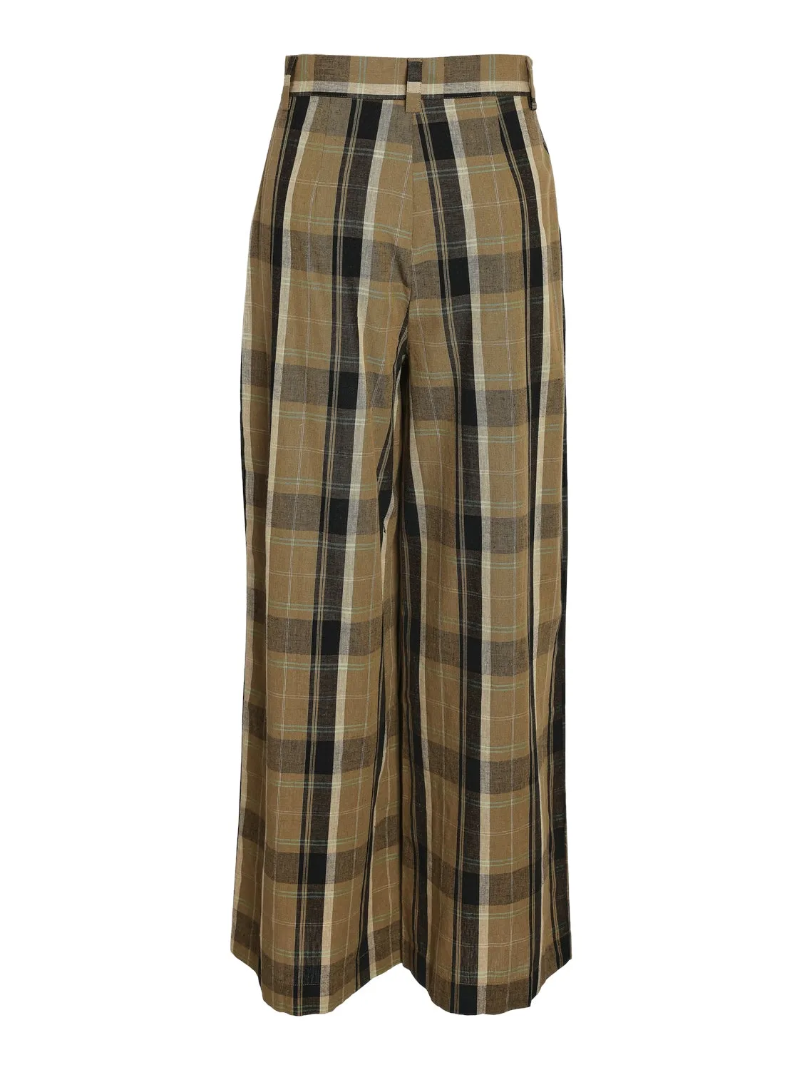 Noisy May - Brown Checked Wide Leg Trousers