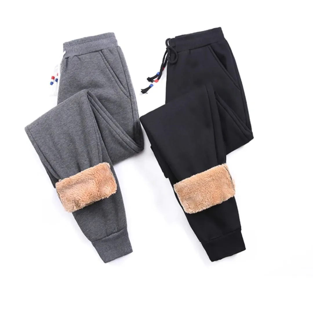 OCW Thick Lamskin Cashmere Pants For Women Thermal Warm Winter Fur Lined