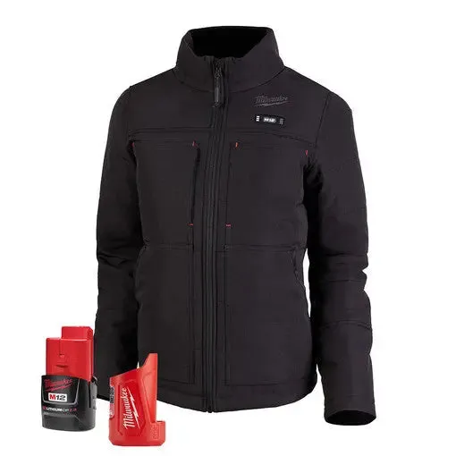 Open Box -  Milwaukee Tool Women's Large M12 12V Li-Ion Cordless AXIS Black Heated Quilted Jacket Kit w/(1) 2Ah Battery/Charger