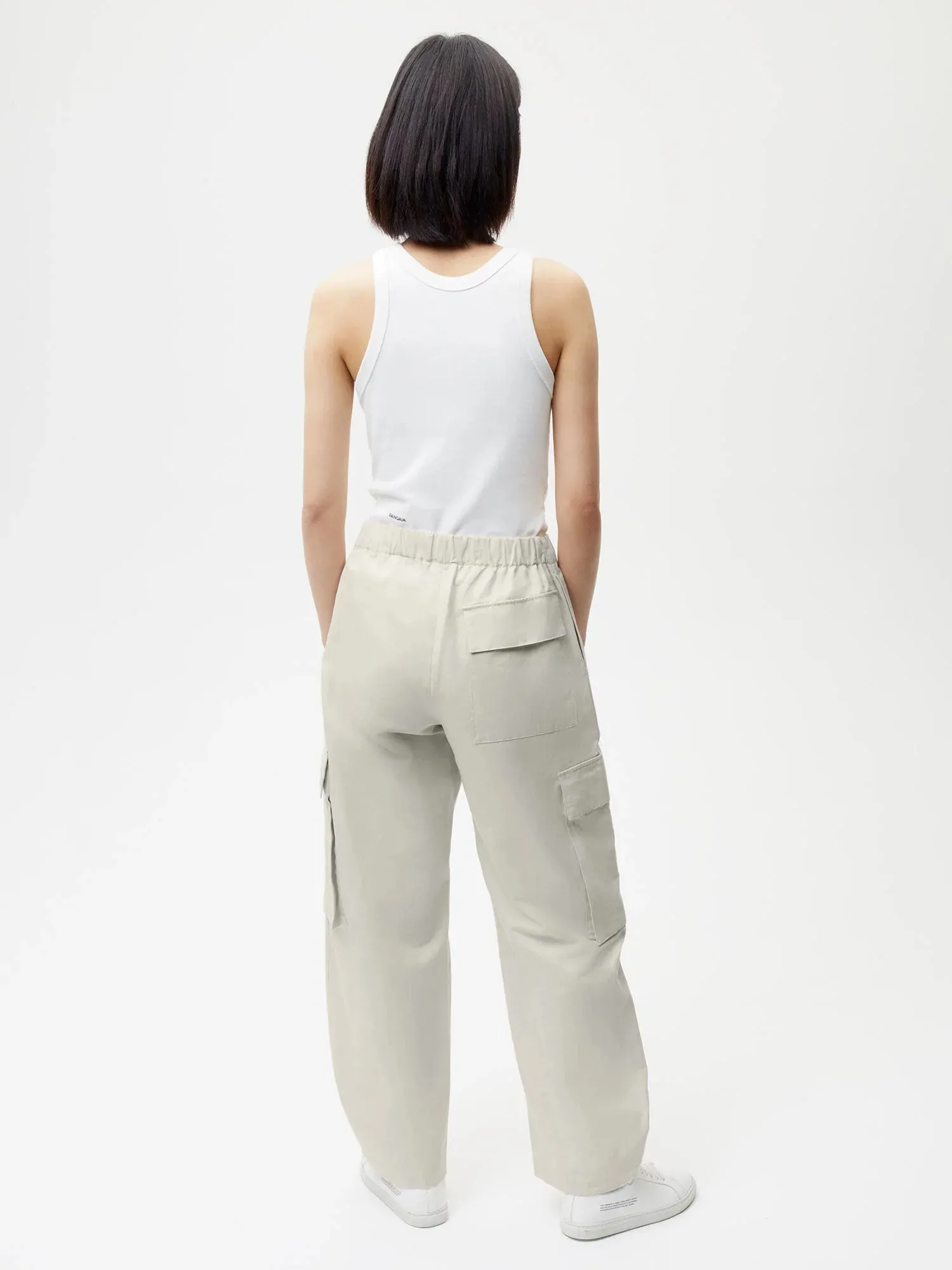 Organic Cotton Blend Cargo Pants—limestone