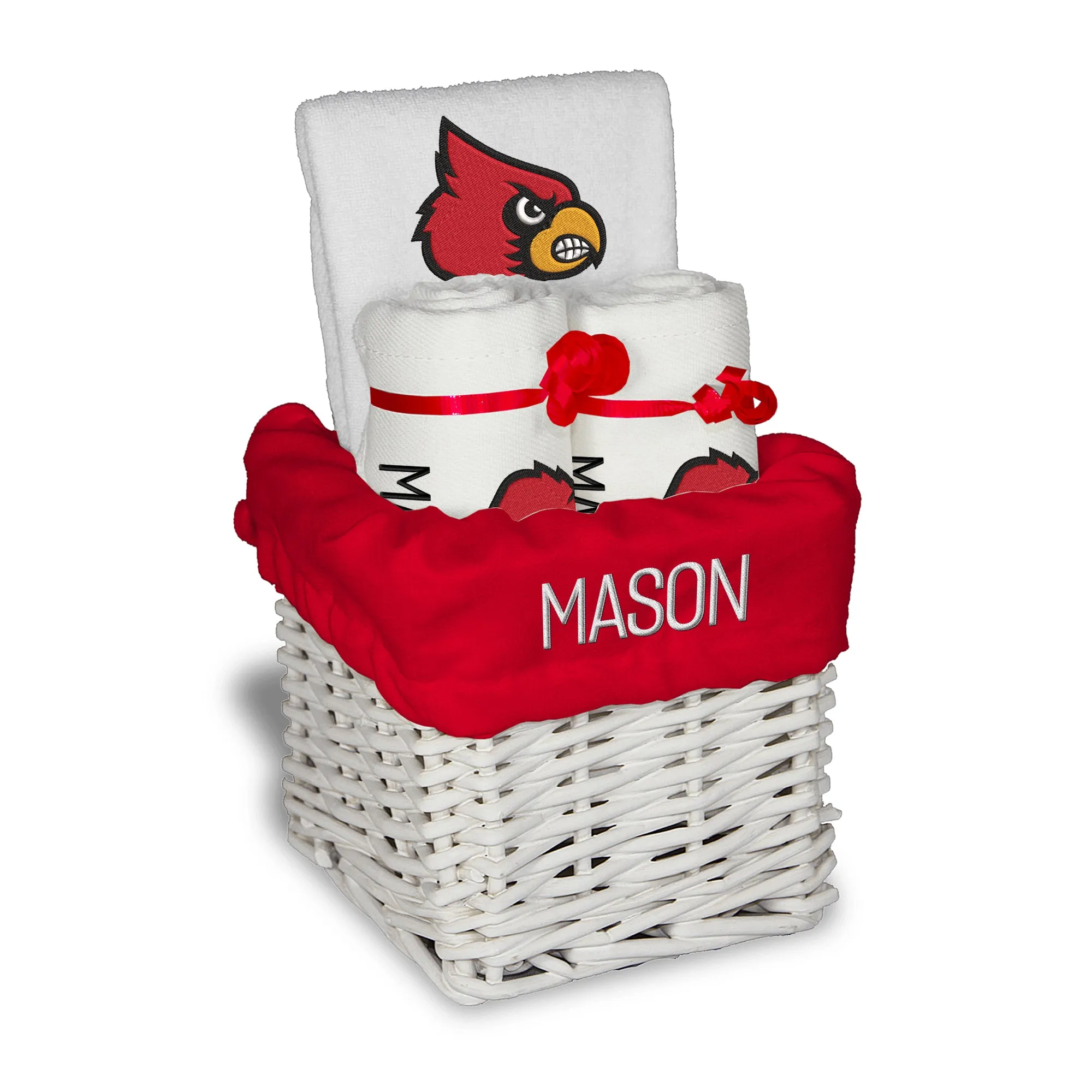 Personalized Louisville Cardinals Small Basket - 4 Items