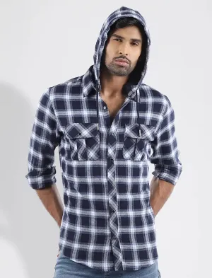 Plaid Hooded Shirt