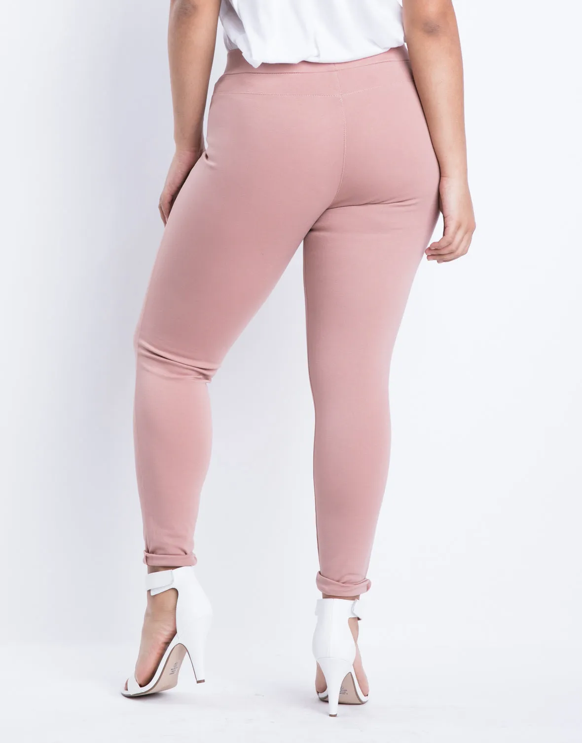 Plus Size Lined Up Zipper Leggings