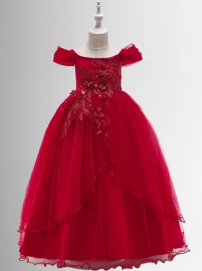 Poinsettia Princess Tulle Holiday Gown