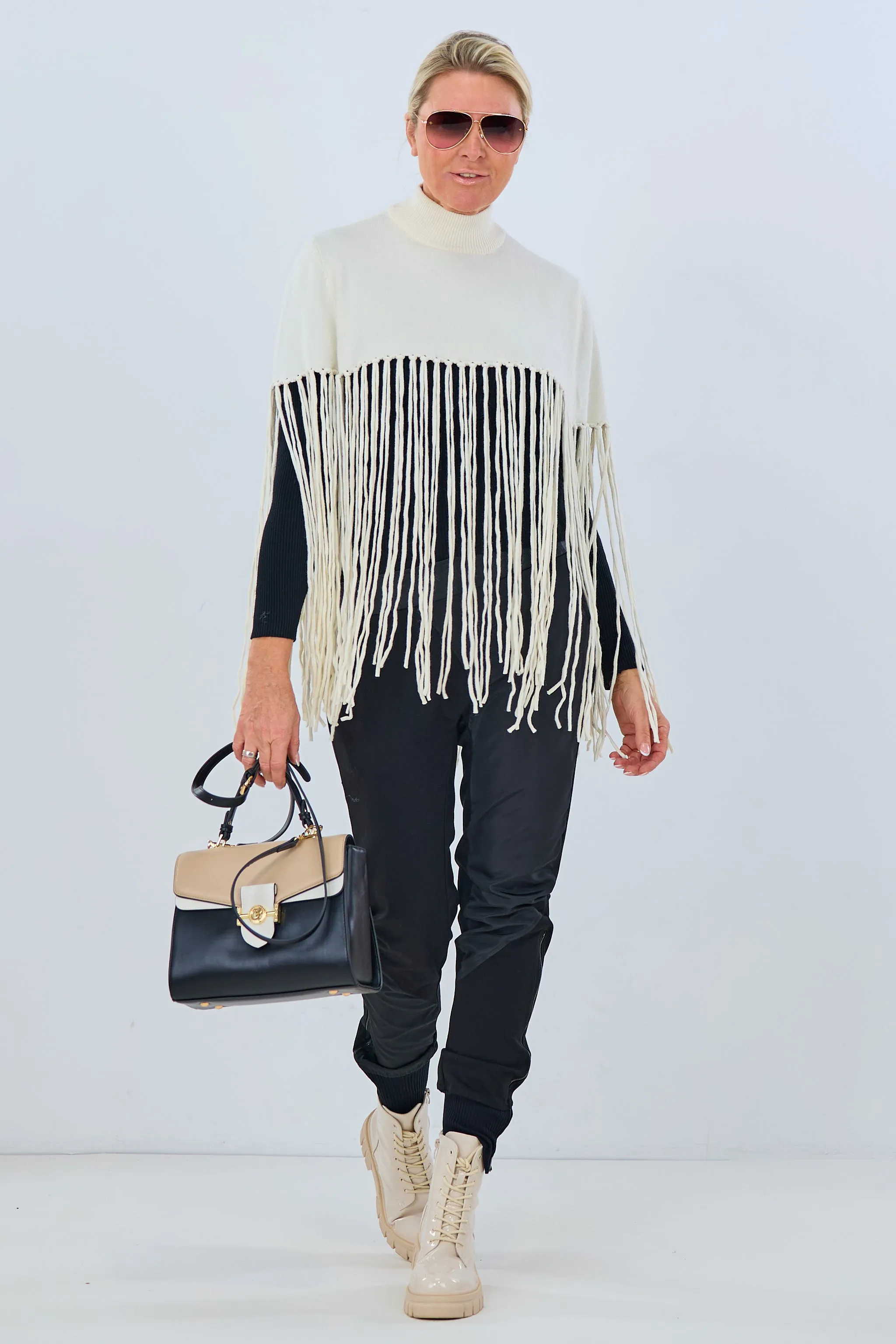 Poncho/Pulli, creme