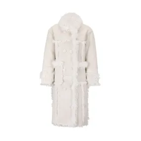 Pre Order:  Plush Faux Fur Double-Breasted Coat