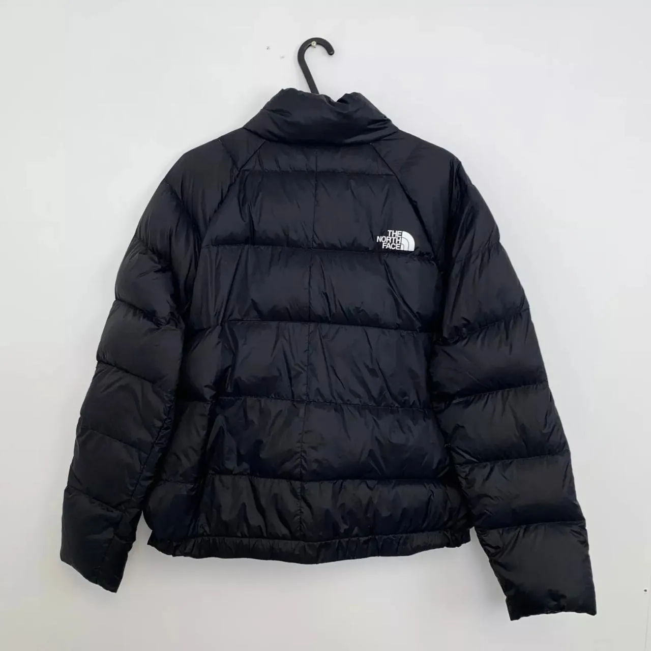 Preowned The North Face Womens 550 Down Nuptse Puffer Jacket Size L Black TNF Midweight