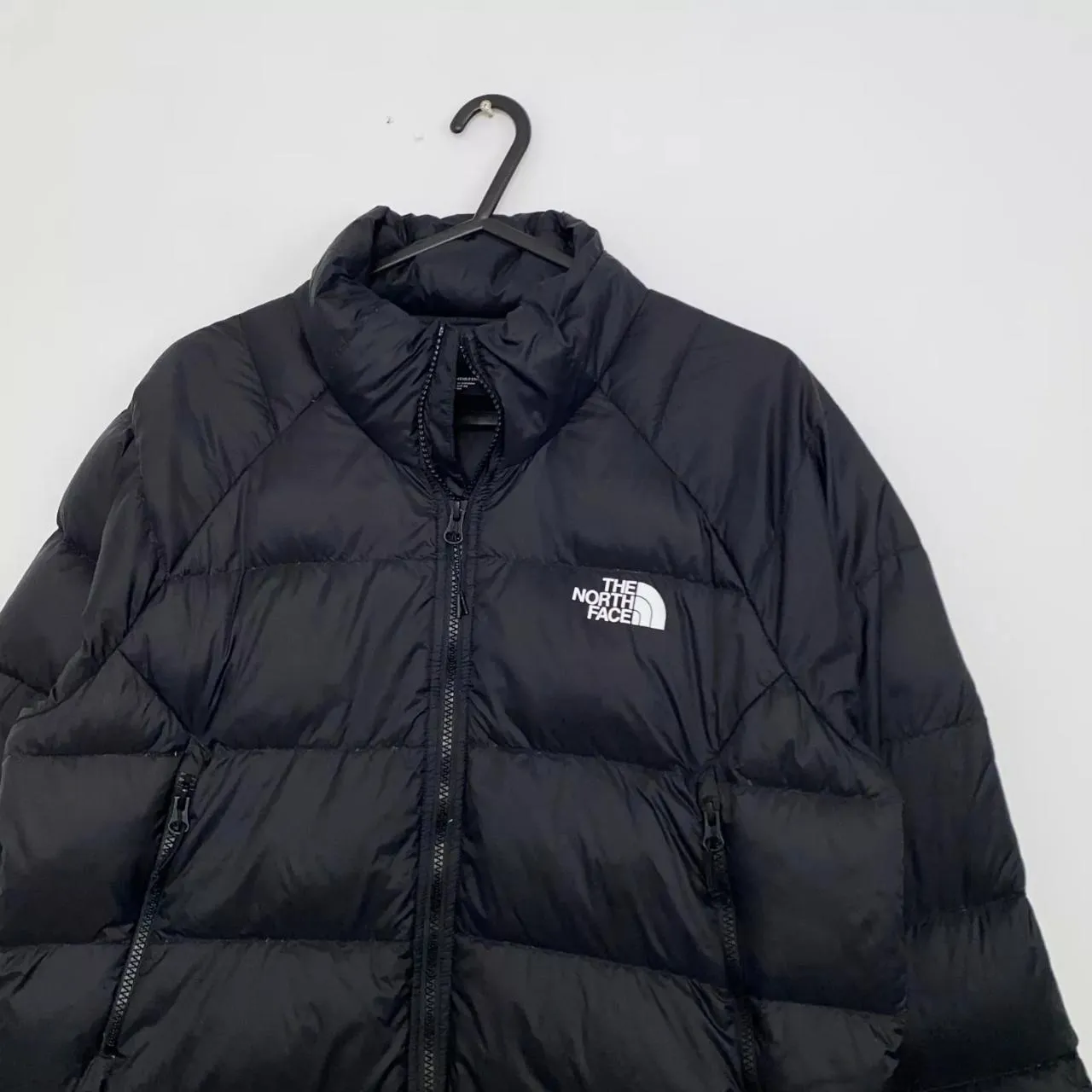 Preowned The North Face Womens 550 Down Nuptse Puffer Jacket Size L Black TNF Midweight