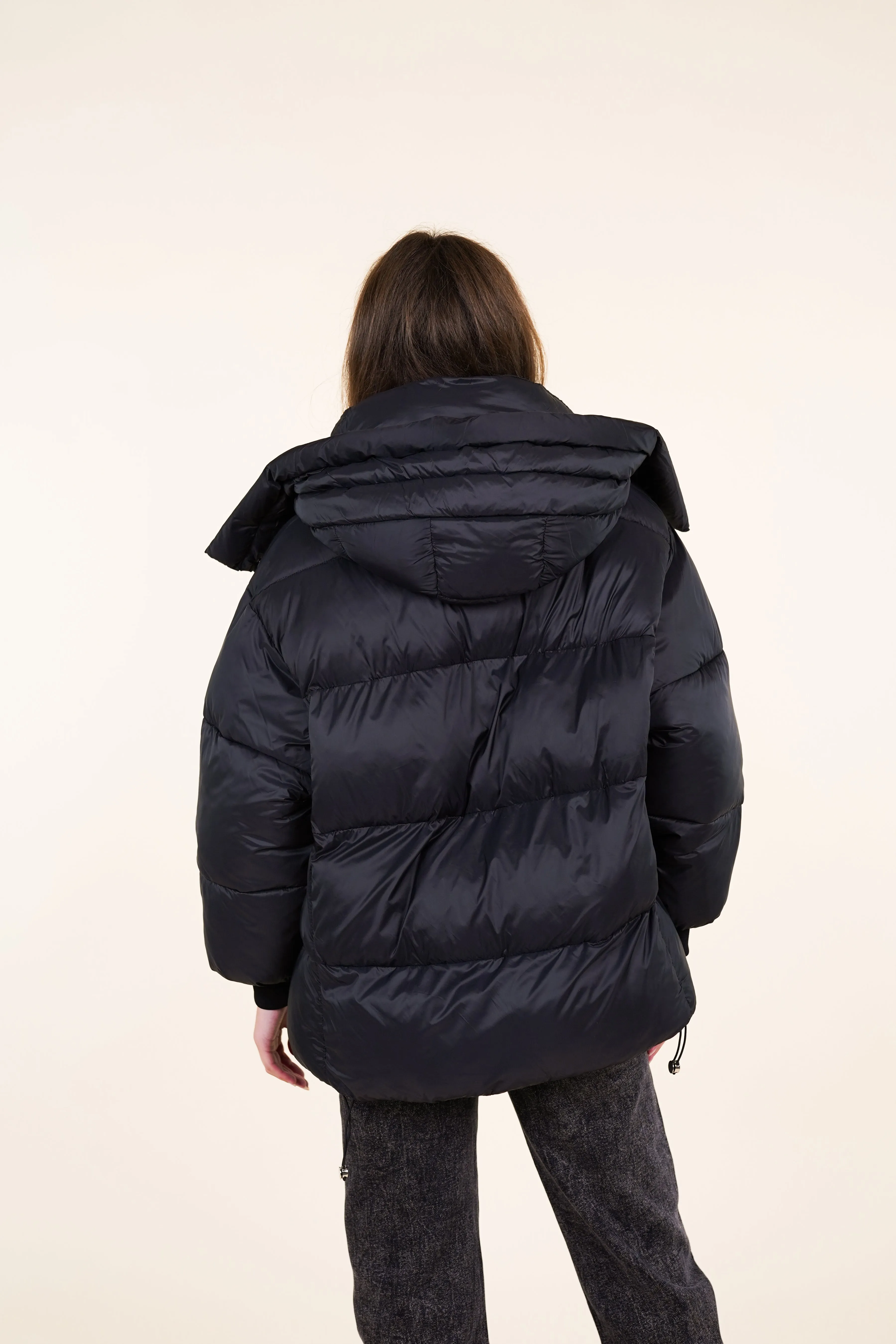 Pufferjas oversized zwart - Vieve