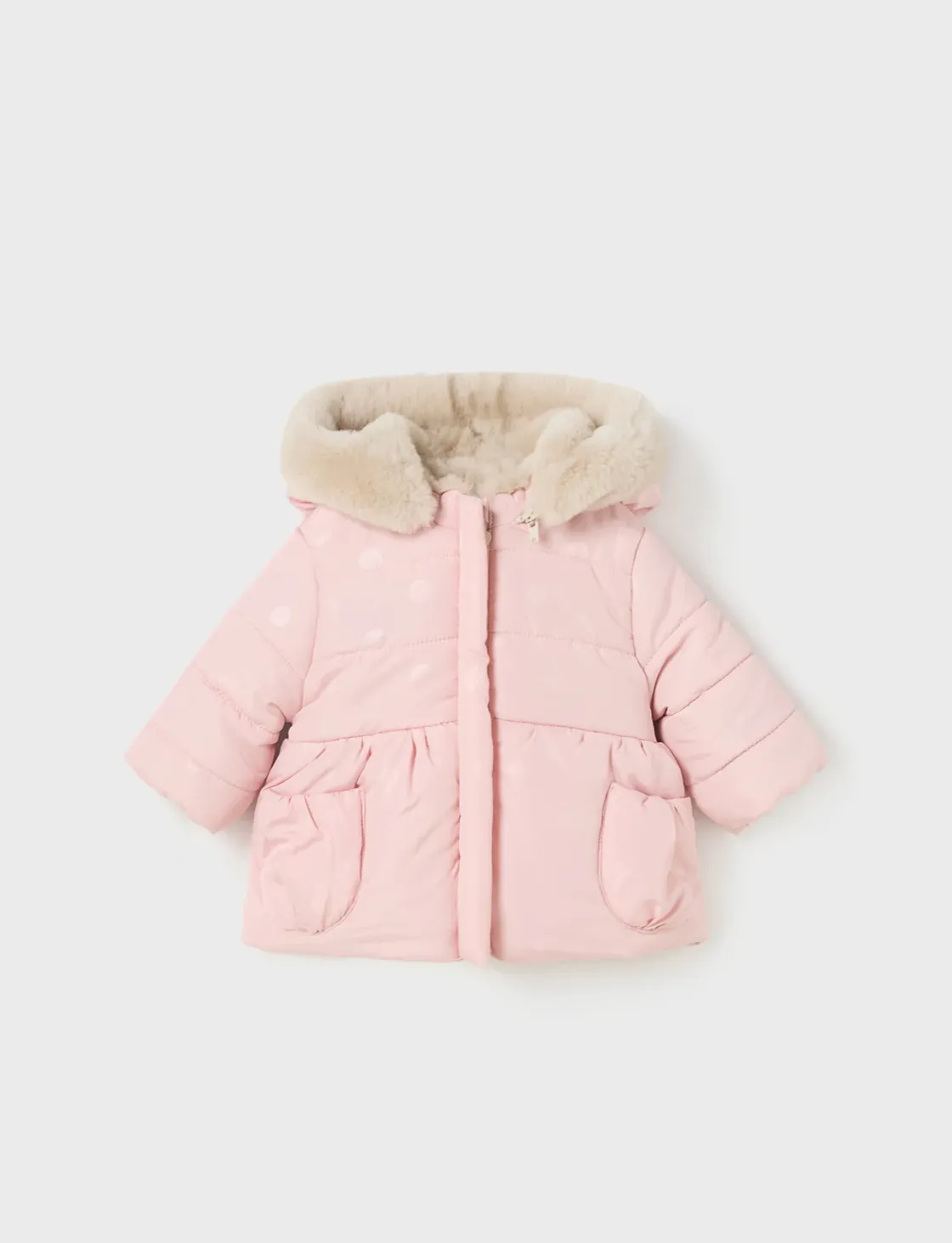 Reversible puffer jacket recycled fibers newborn baby