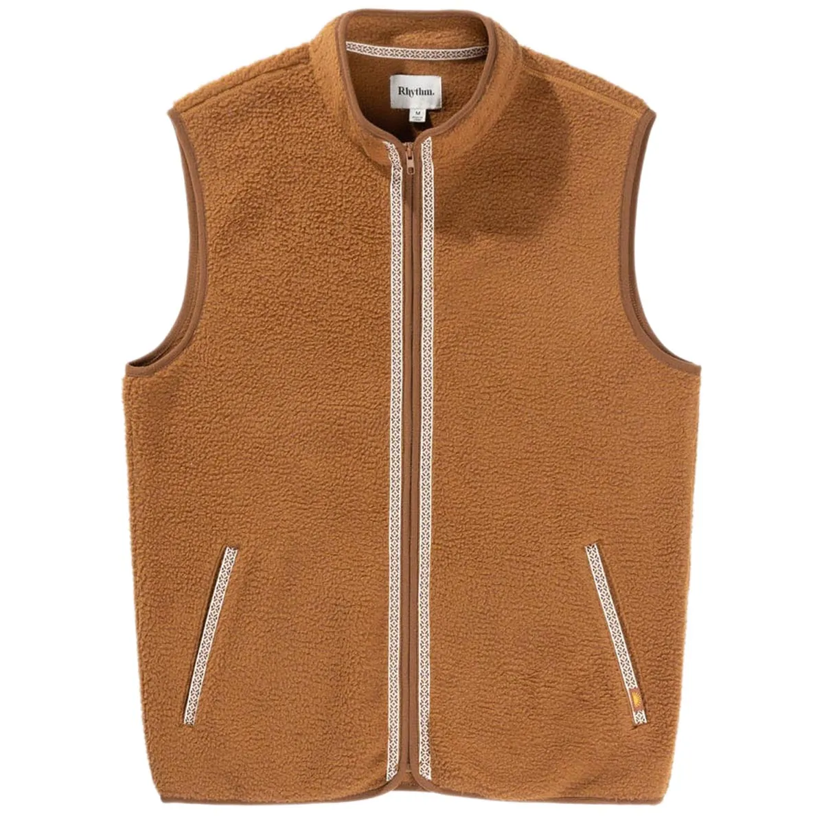 Rhythm Marco Sherpa Vest Jacket - Tobacco