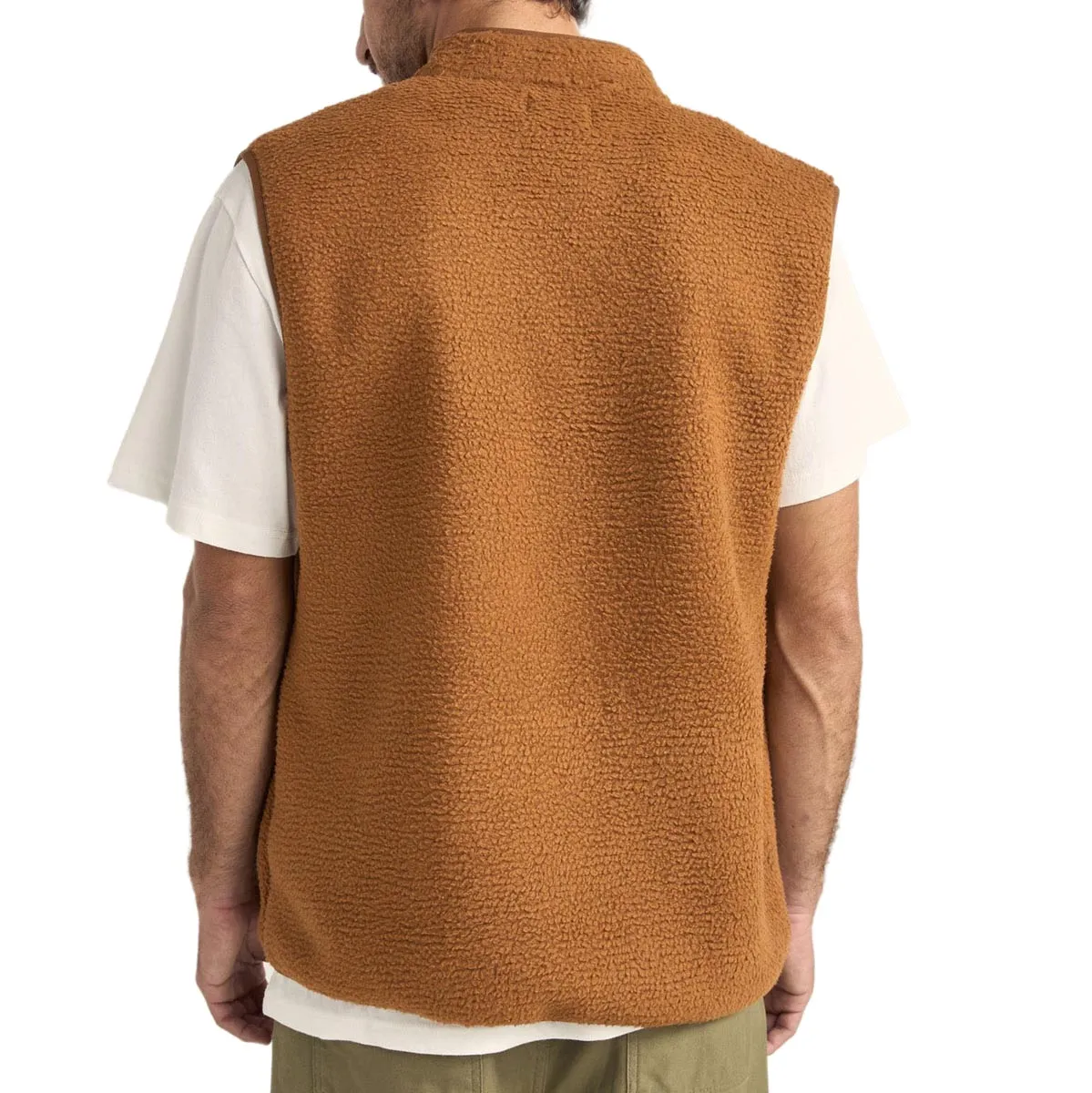 Rhythm Marco Sherpa Vest Jacket - Tobacco