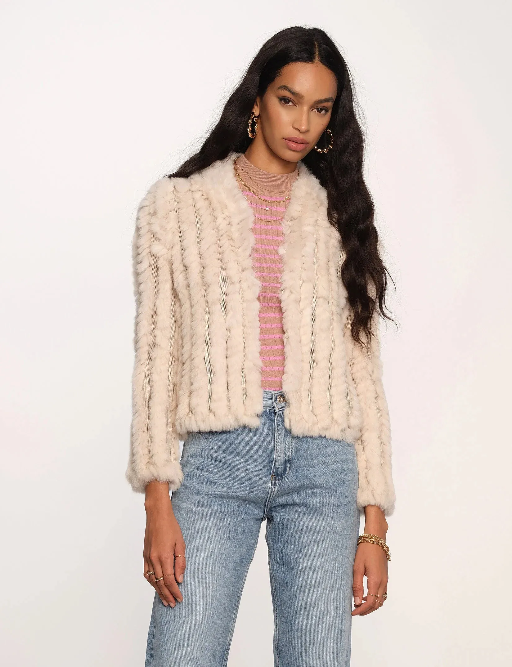 Rosa Fur Jacket - Putty