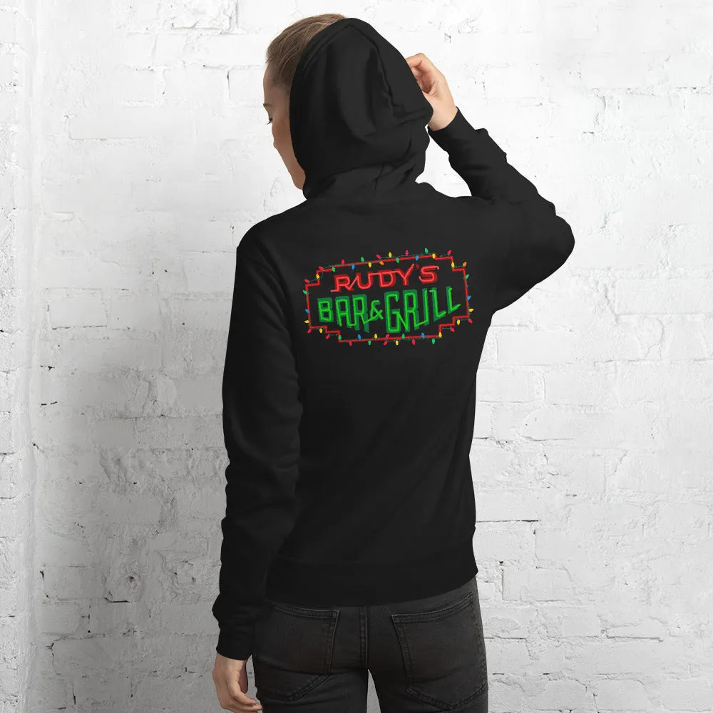 Santa Pig   Christmas Neon Sign Hoodie