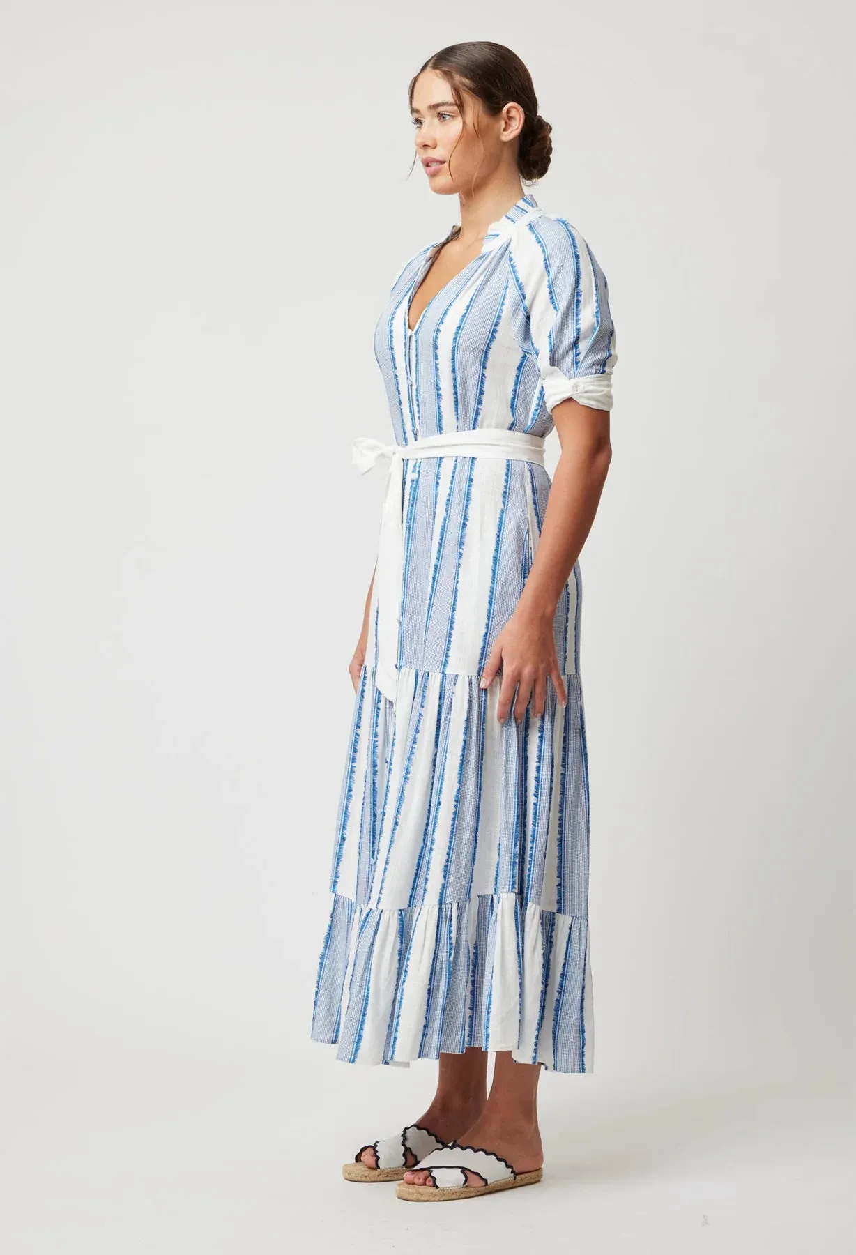 SCALA LINEN VISCOSE MAXI DRESS | Sorrento Stripe