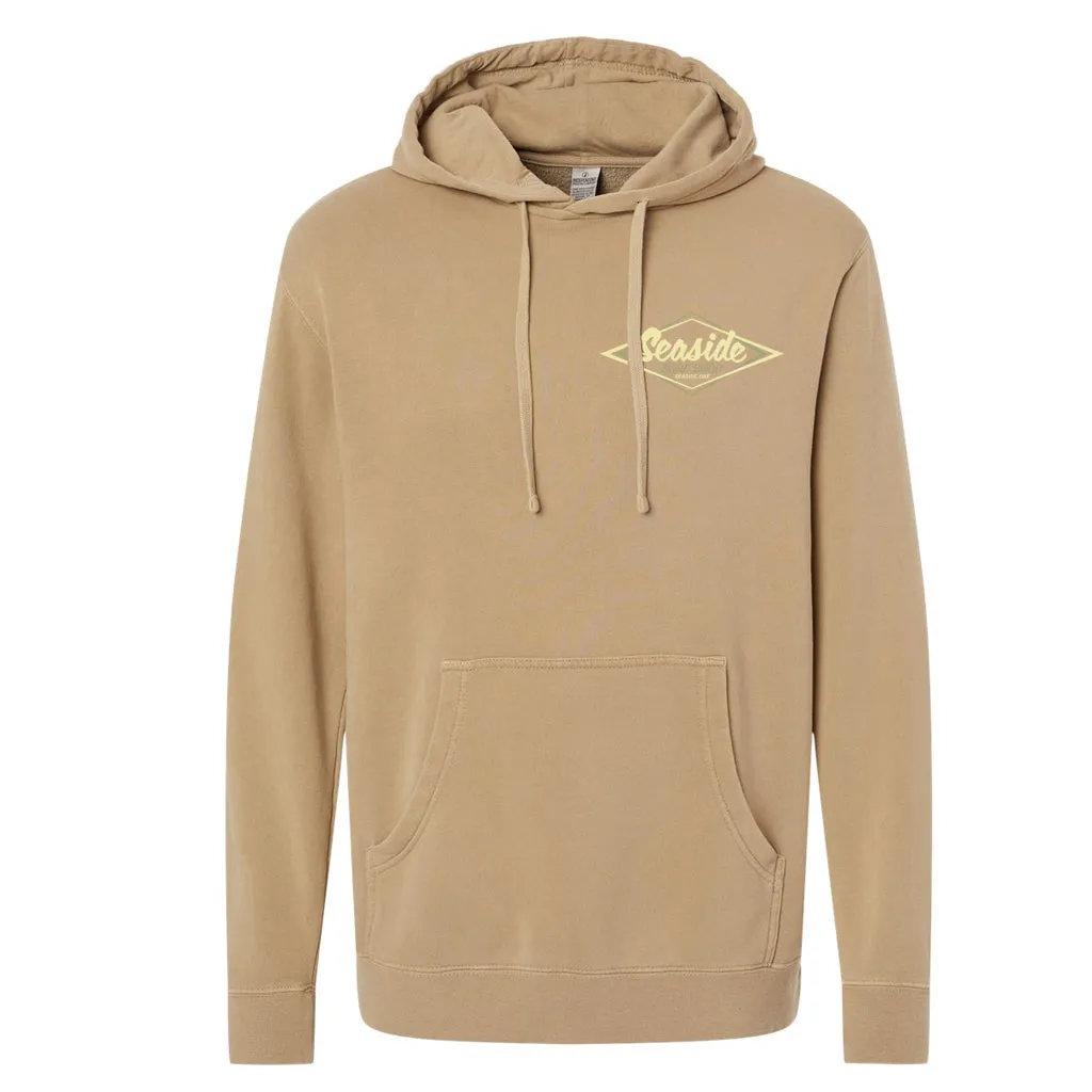 Seaside Surf Shop Vintage Logo Bomber Hoody Sweatshirt - Khaki