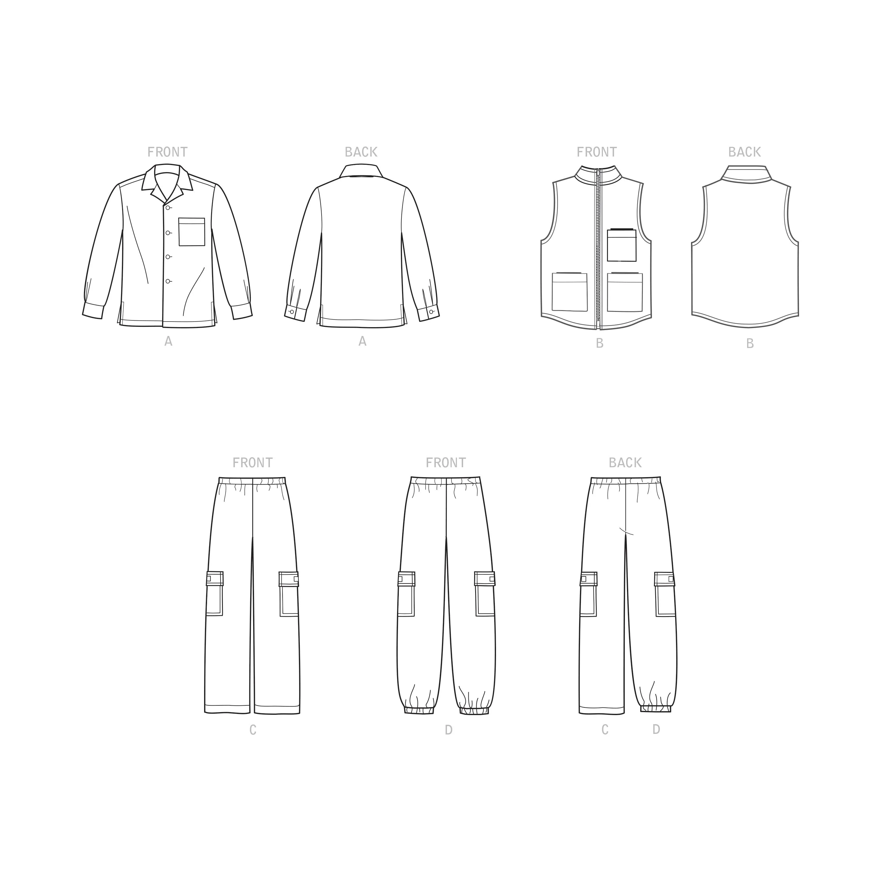 Simplicity Pattern S9201 Children's & Boys' Shirt, Vest & Pull-On Pants