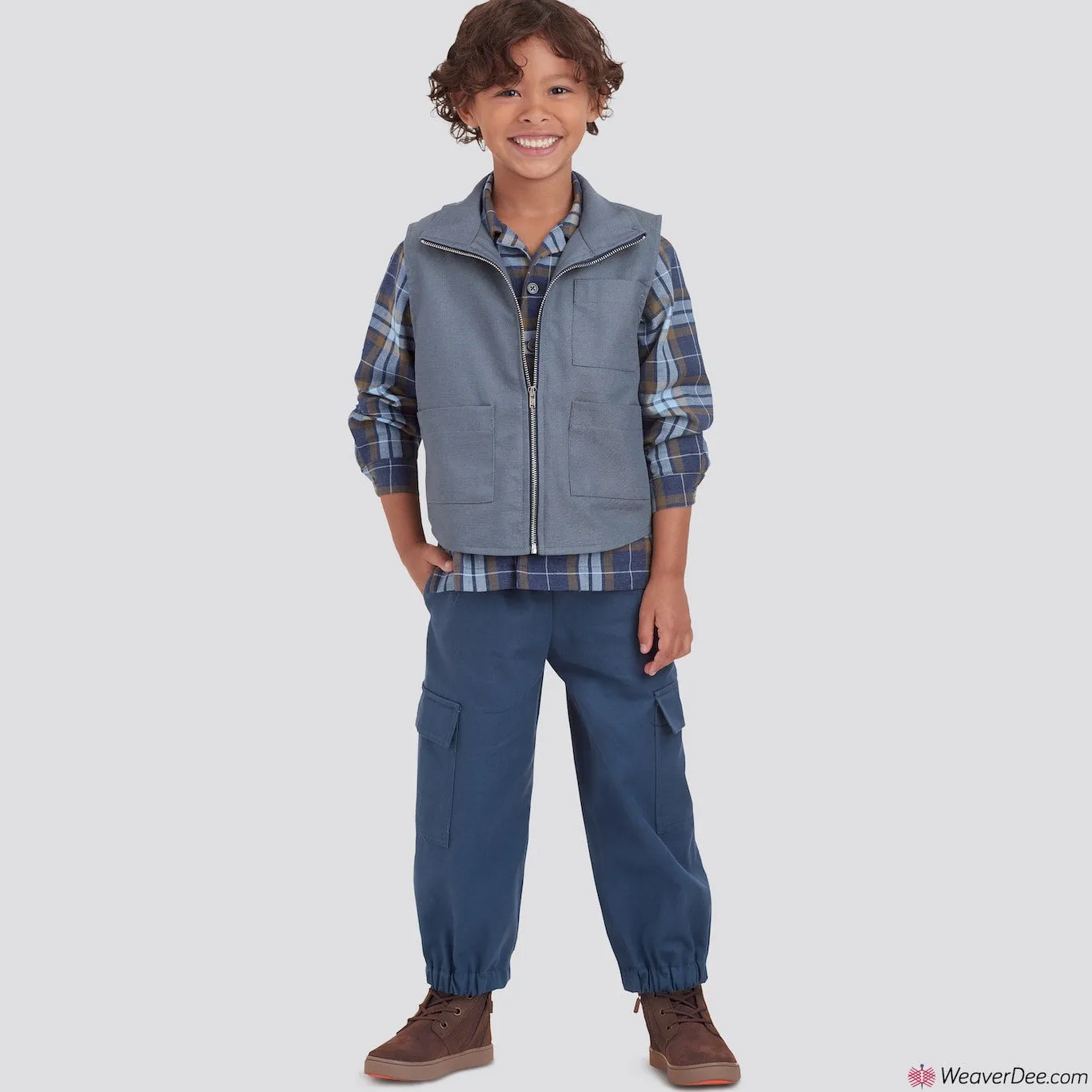 Simplicity Pattern S9201 Children's & Boys' Shirt, Vest & Pull-On Pants